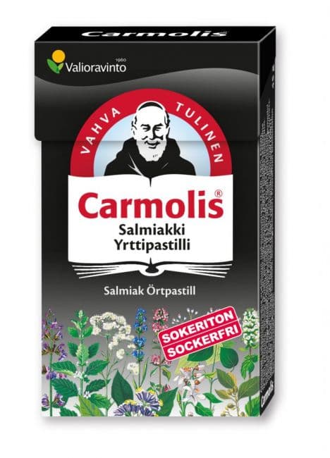 L??yt??! P??iv??ys 08/2026 Carmolis Salmiakki Yrttipastilli 45 g