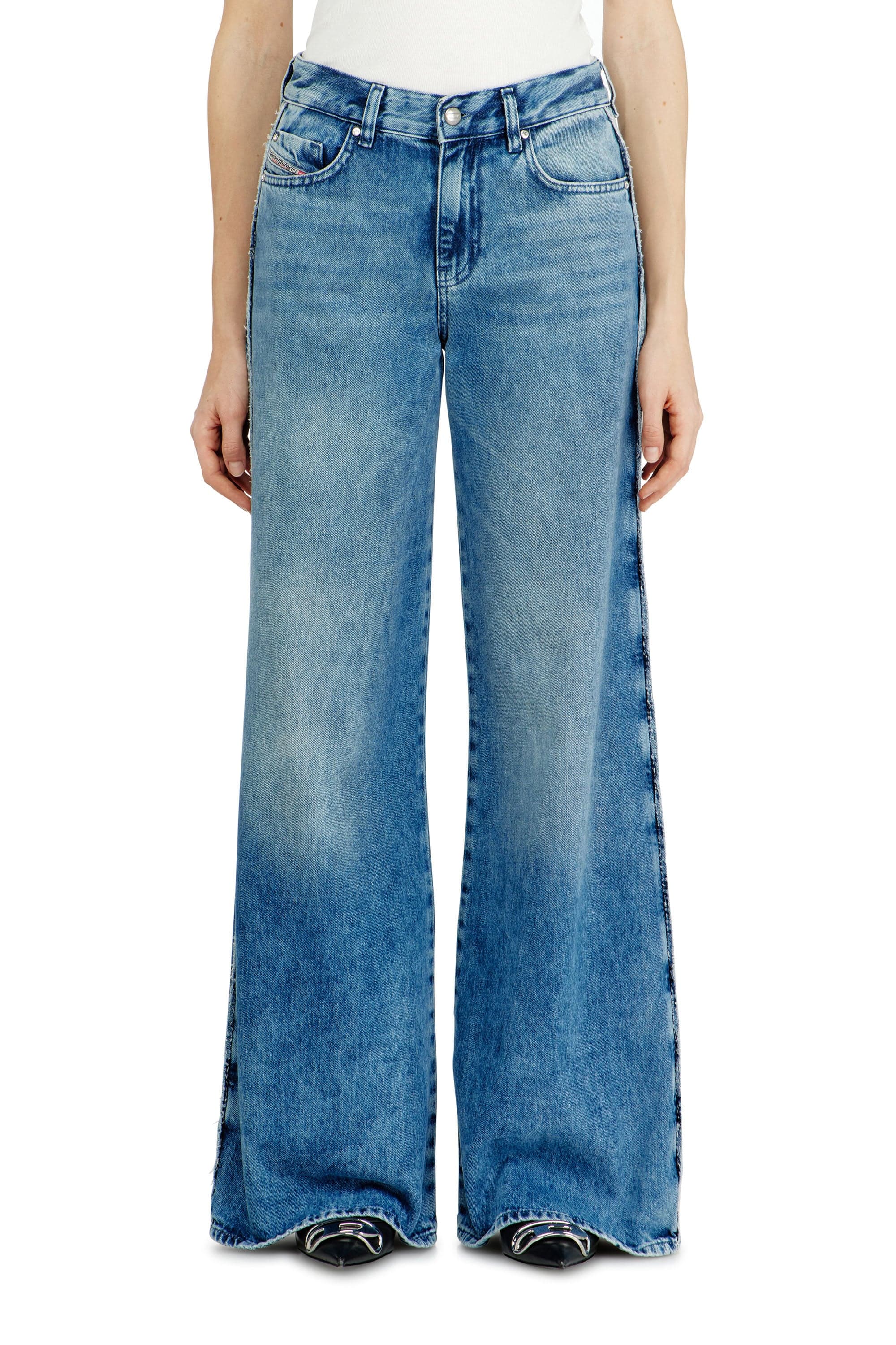 Diesel Flare Jeans Regular Waist 1978 D-Akemi, Medium blue, Zip fly