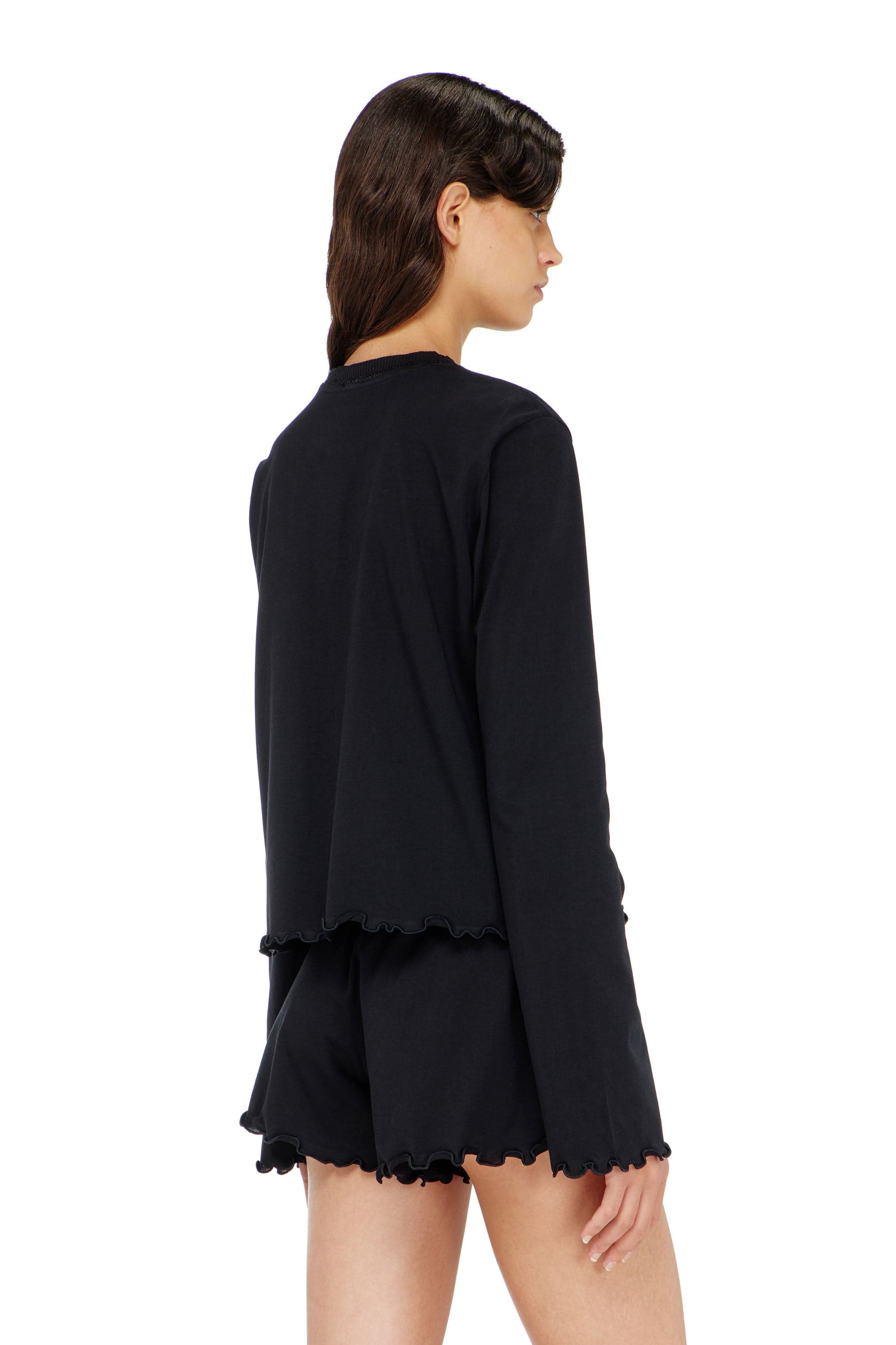 Diesel - Pajama set in cotton with floral detail - Pajamas - Woman - Black