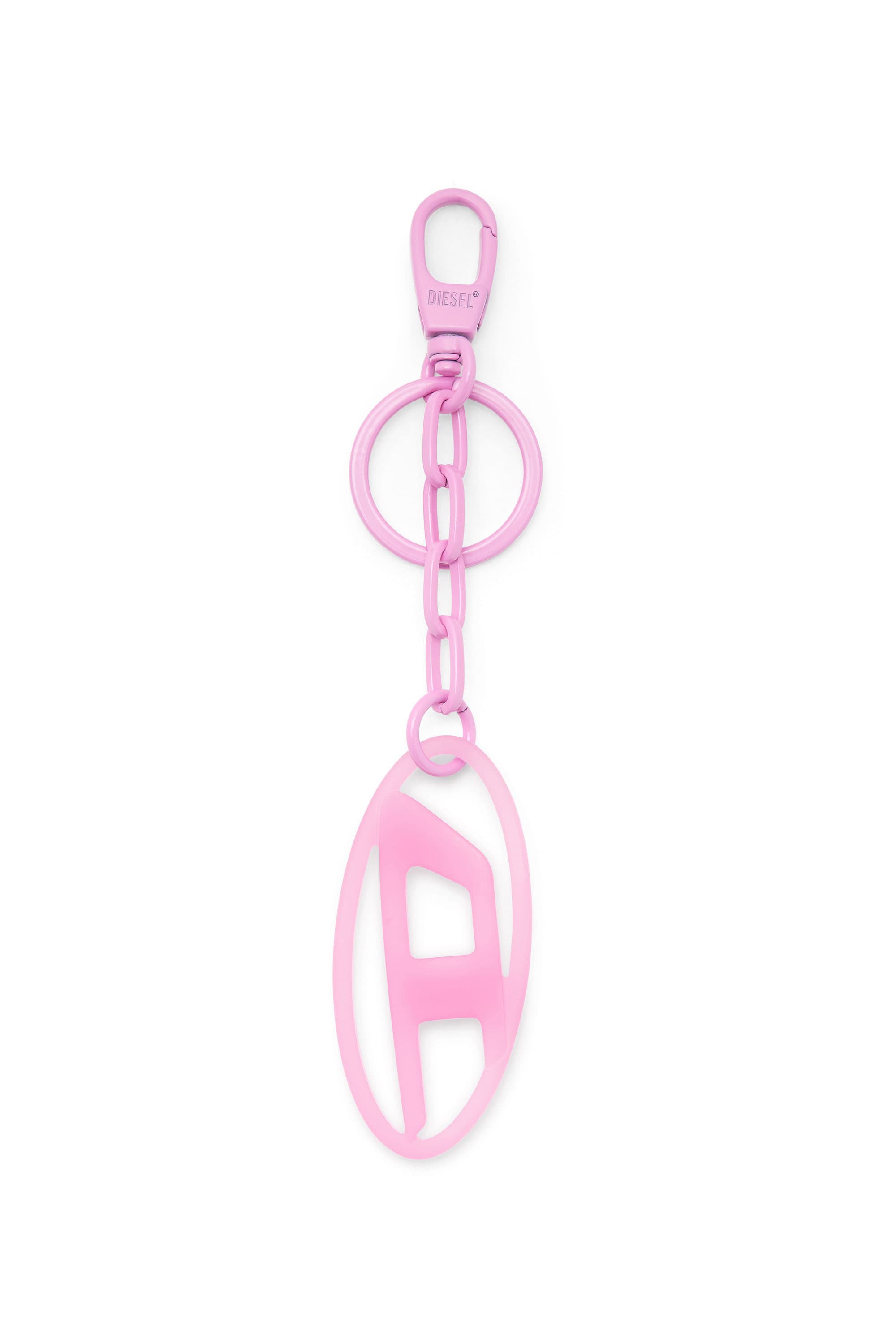 Diesel - Oval D charm/key ring in metal and resin - Charms and Keyrings - Unisex - Pink