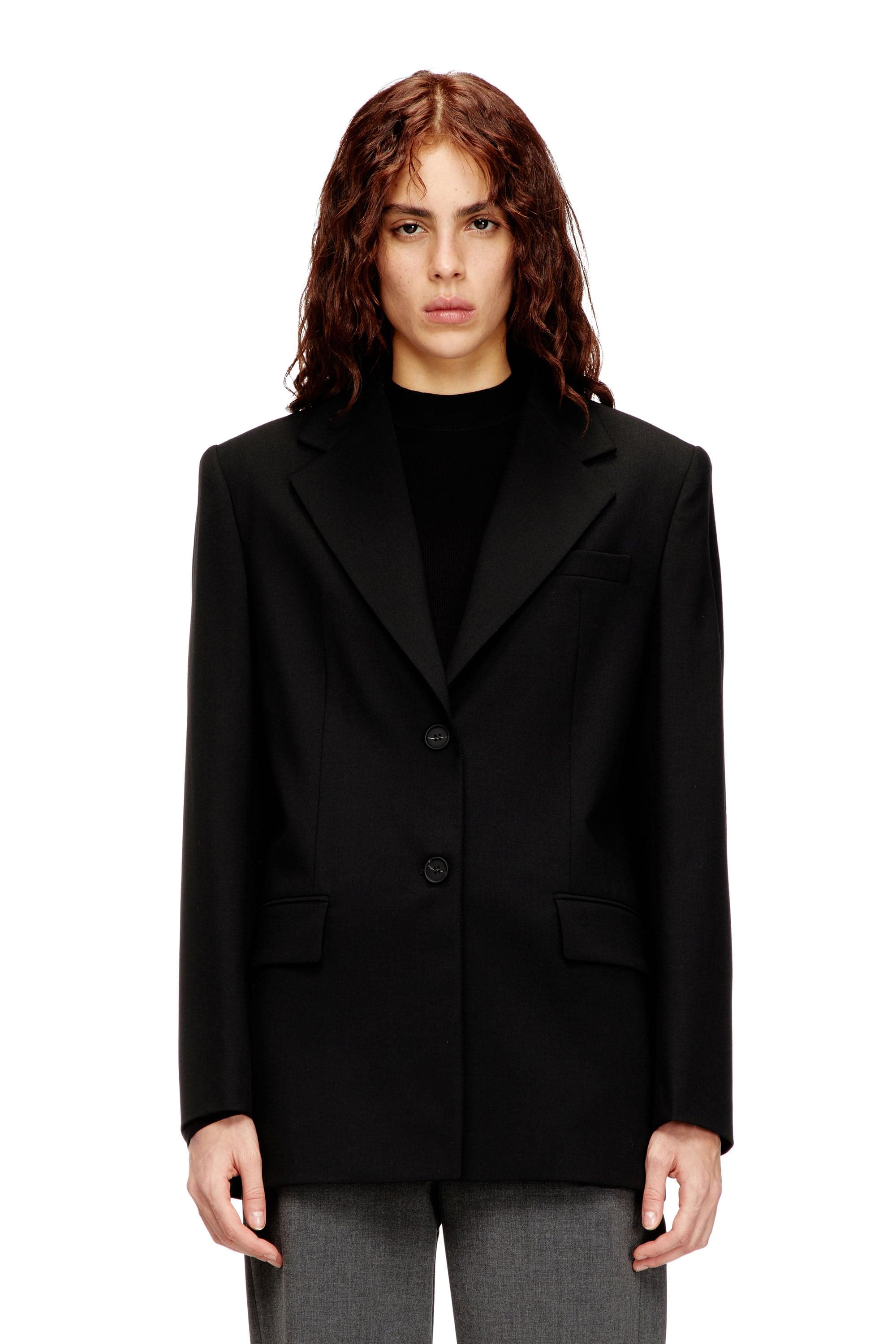 Diesel - Blazer in wool blend - Jackets - Woman - Black