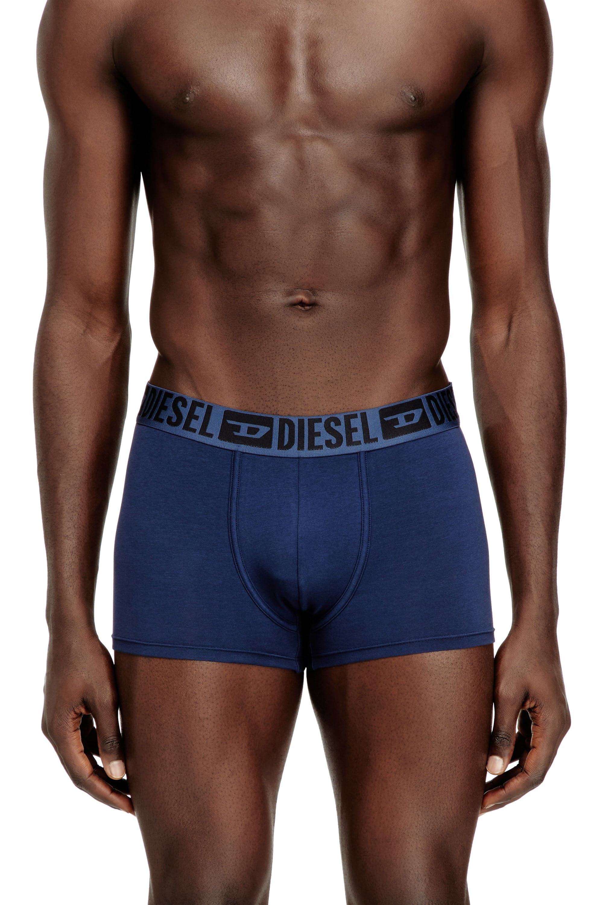 Diesel - Three-pack of stretch cotton boxer briefs with tonal waistband - Trunks - Man - Blue