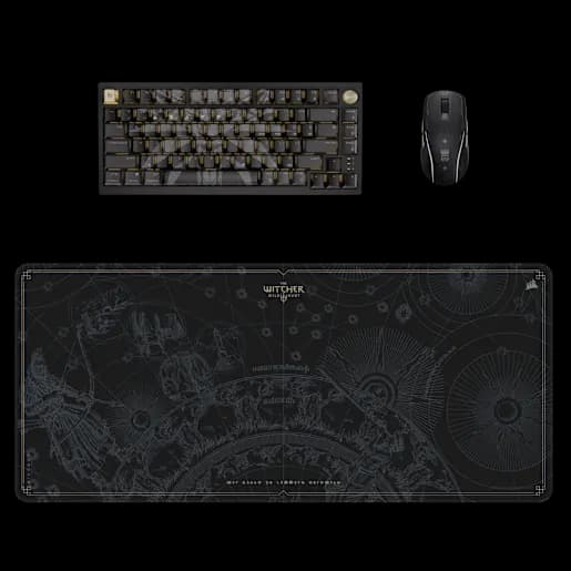 K65 Plus-Tastatur, M75-Maus und MM400-Mauspad CORSAIR × Witcher 3: Wild Hunt 10th Anniversary Edition