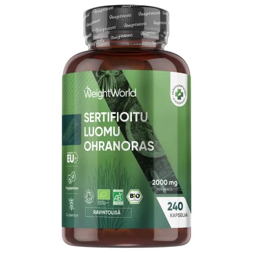 Luomu ohranoras 2000 mg 240 kapselia - GMO-vapaa ja lisäaineeton