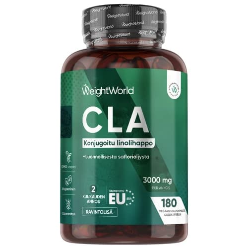 CLA (konjugoitu linolihappo) 3000 mg 180 pehmeää kapselia - Omega 6 -lähde