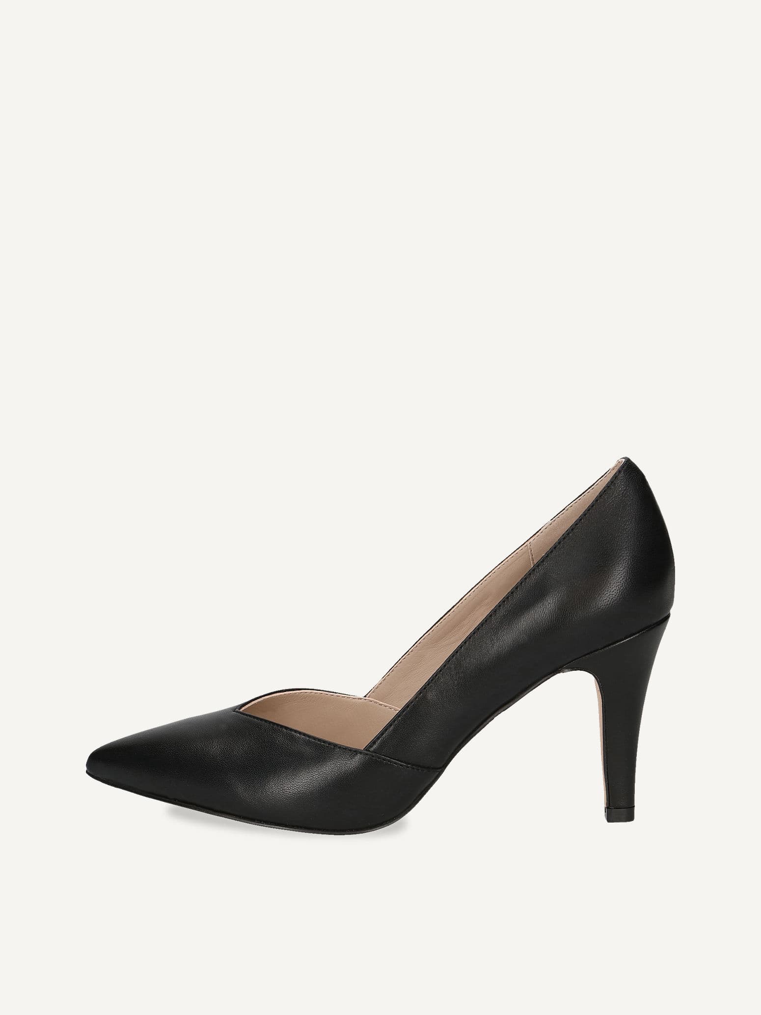 CAPRICE Pumps, black, made of Leather with Funnel heel, Size 41