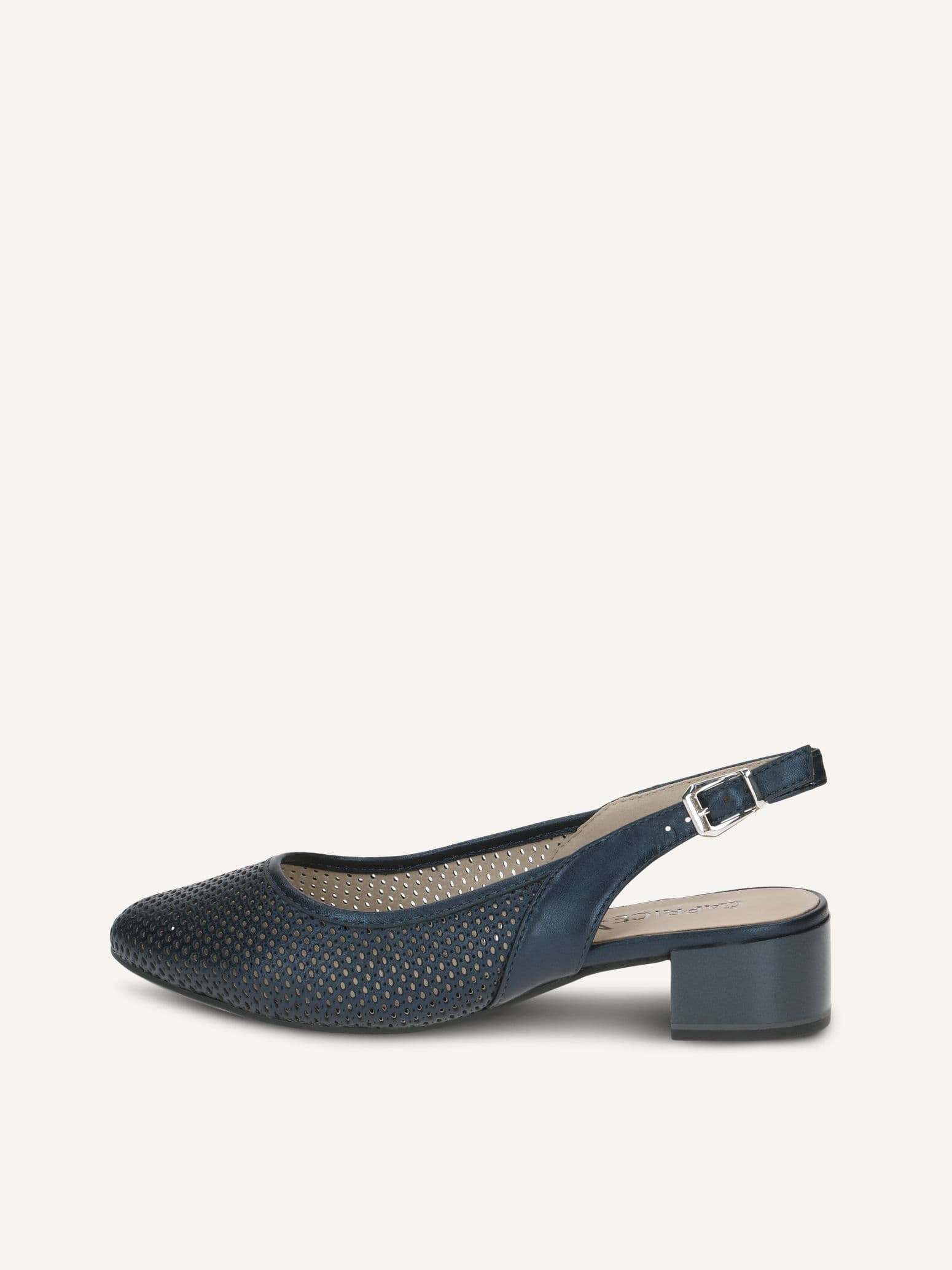 CAPRICE sling pumps, blue, made of Leather with Block heel, Size 39