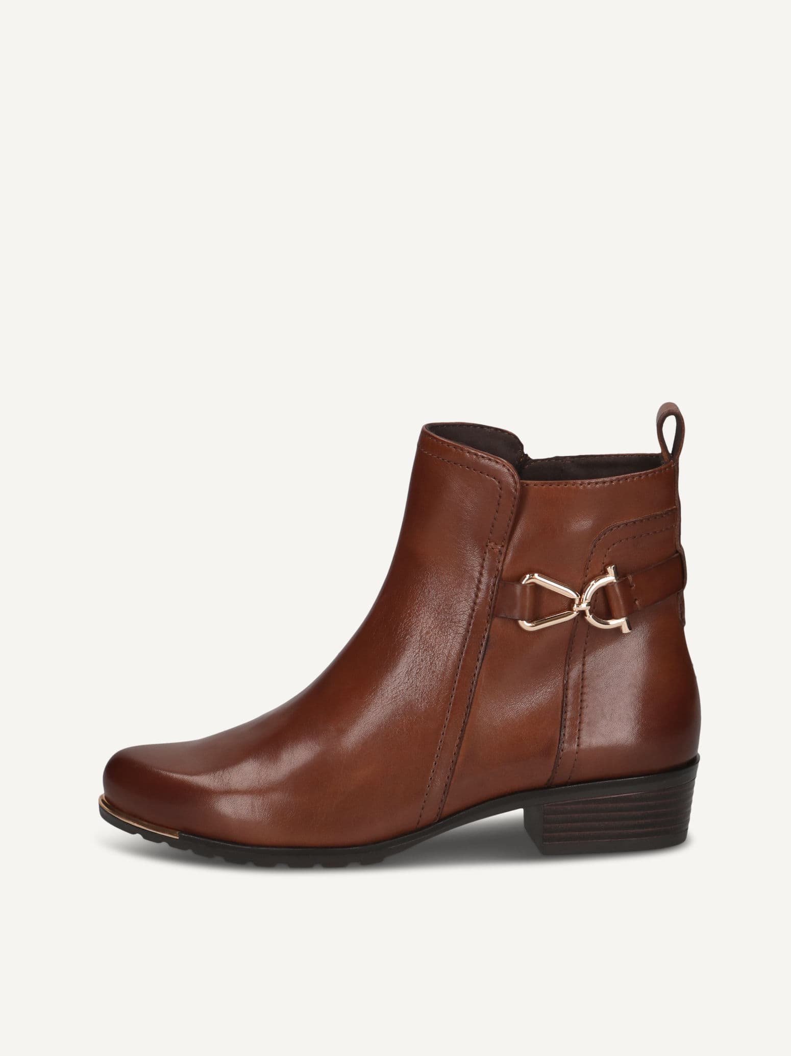CAPRICE Bootie, brown, made of Leather with Block heel, Size 40