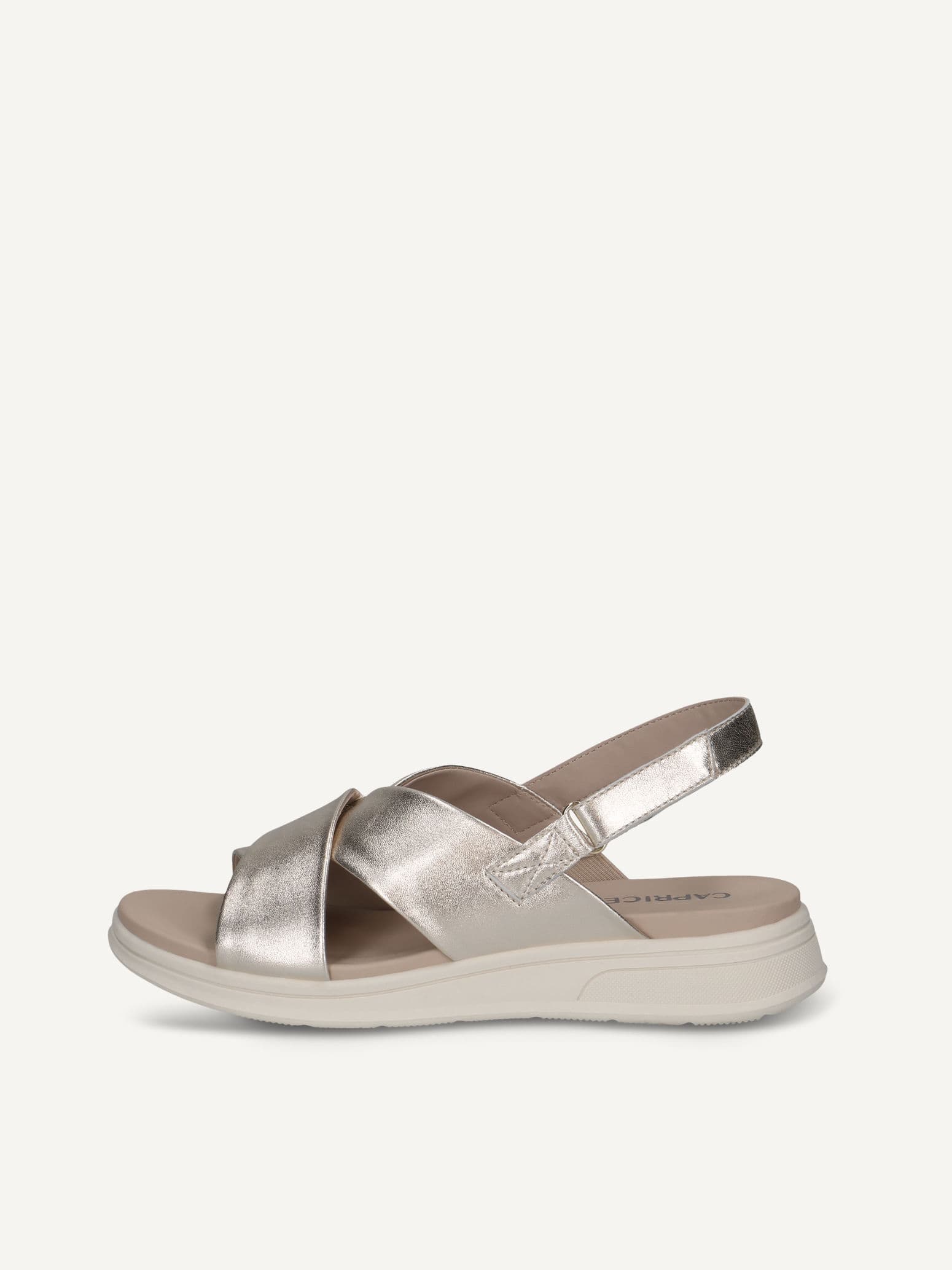 CAPRICE Sandal, metallic, made of Leather without heel, Size 40