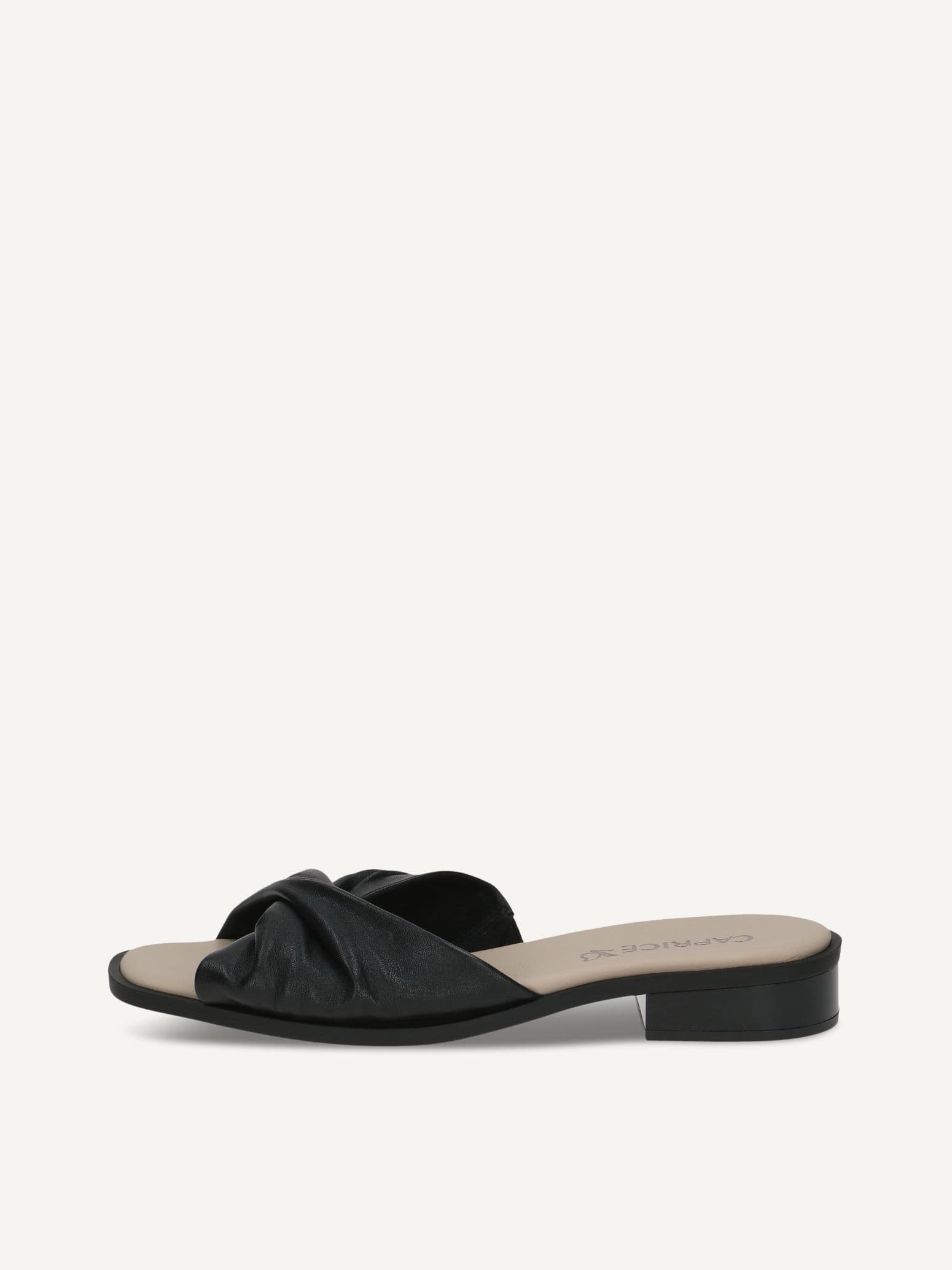 CAPRICE Mule, black, made of Leather with Block heel, Size 40