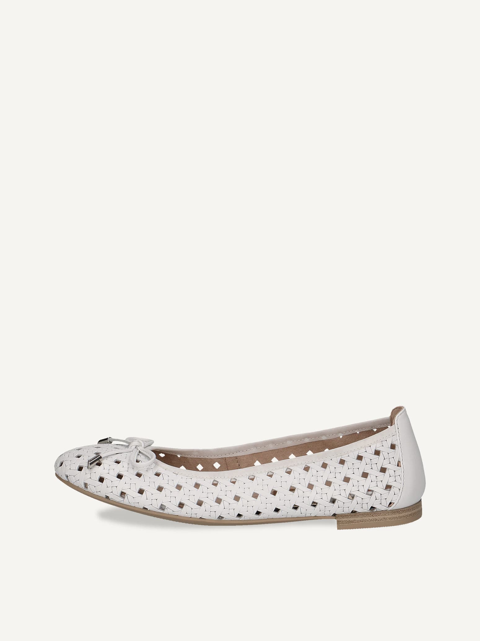 CAPRICE Ballerina, white, made of Leather with Block heel, Size 42