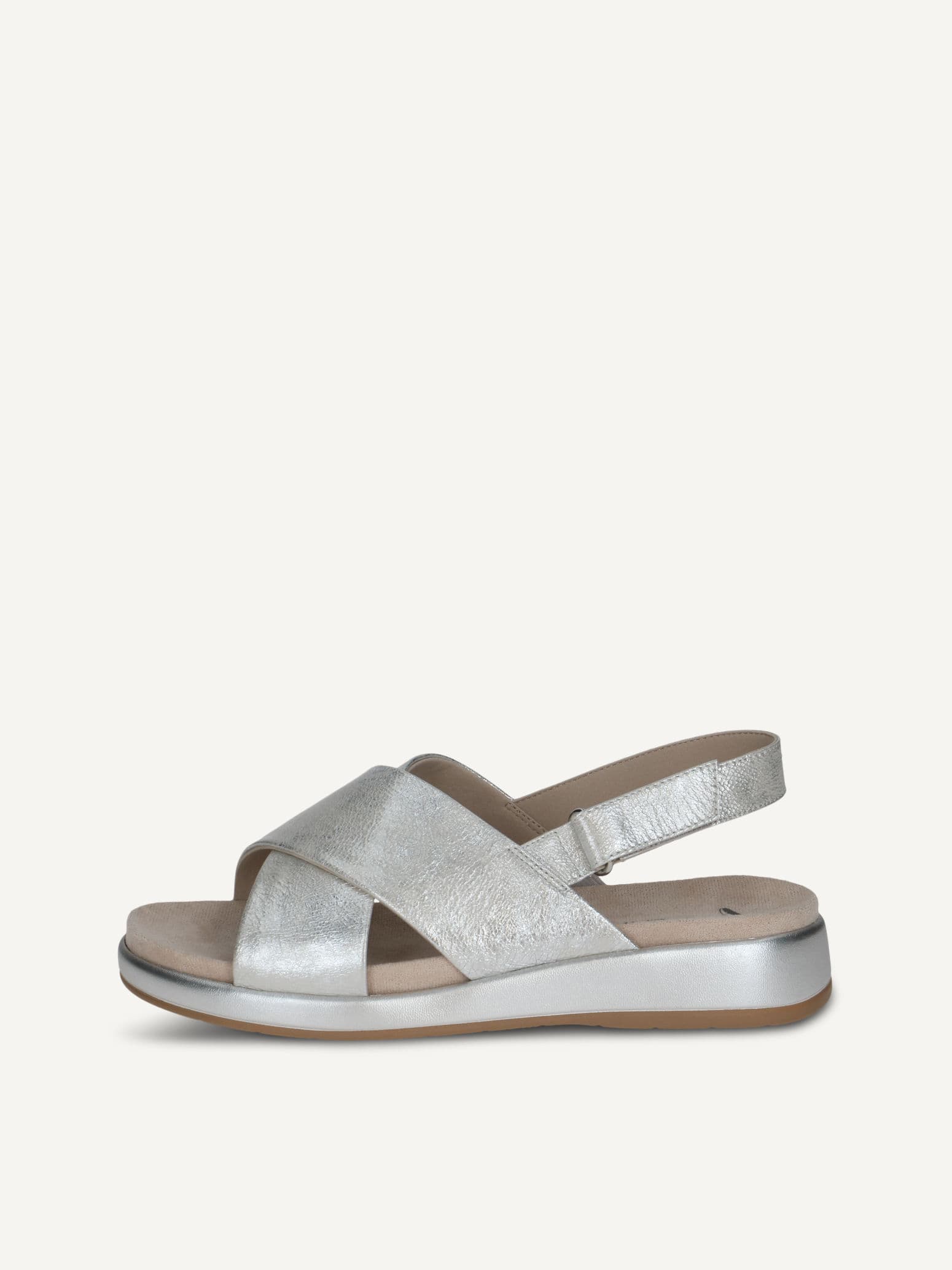 CAPRICE Sandal, metallic, made of Leather without heel, Size 40