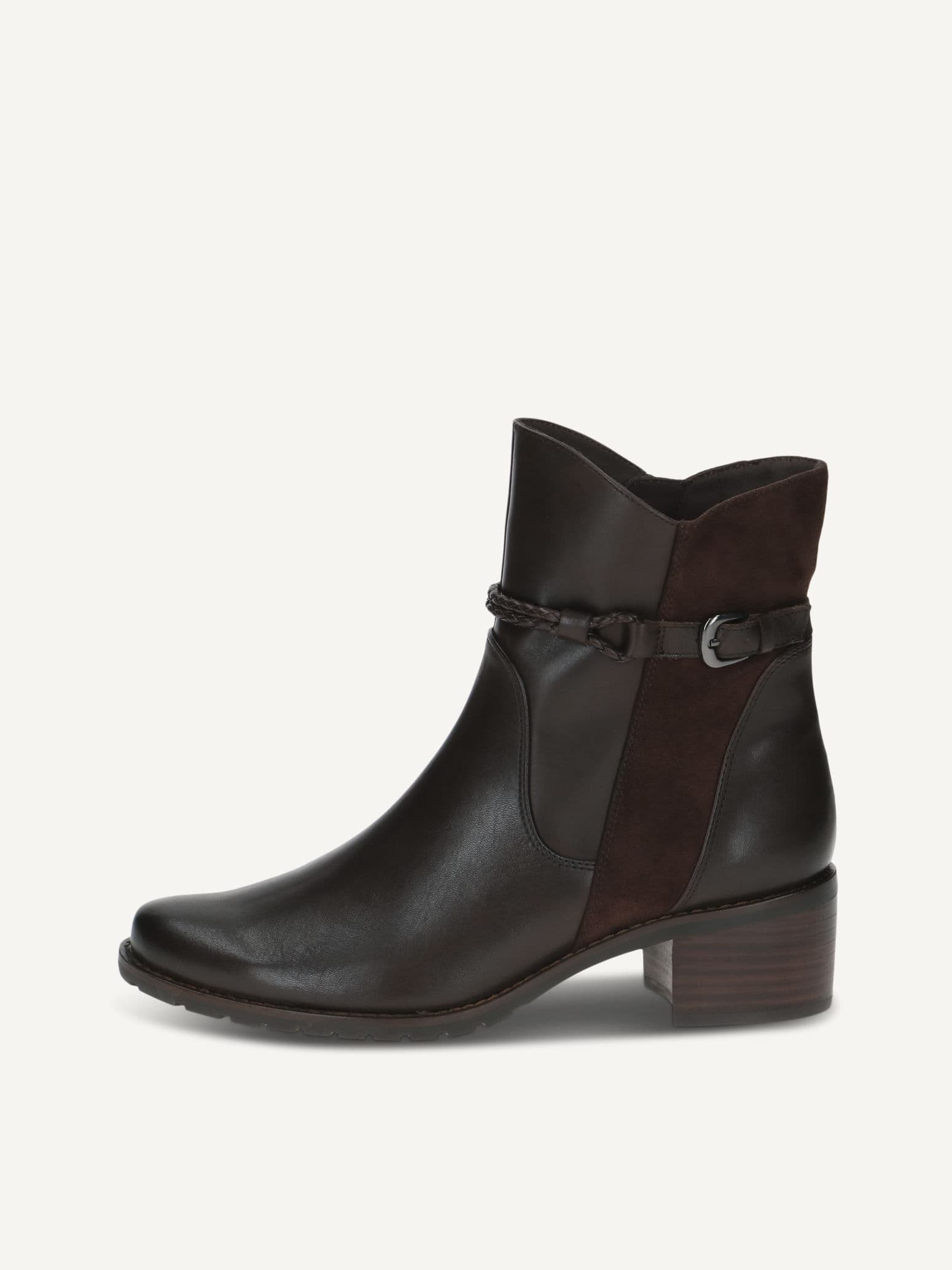 CAPRICE Bootie, brown, made of Leather and synthetic with Block heel, Size 36