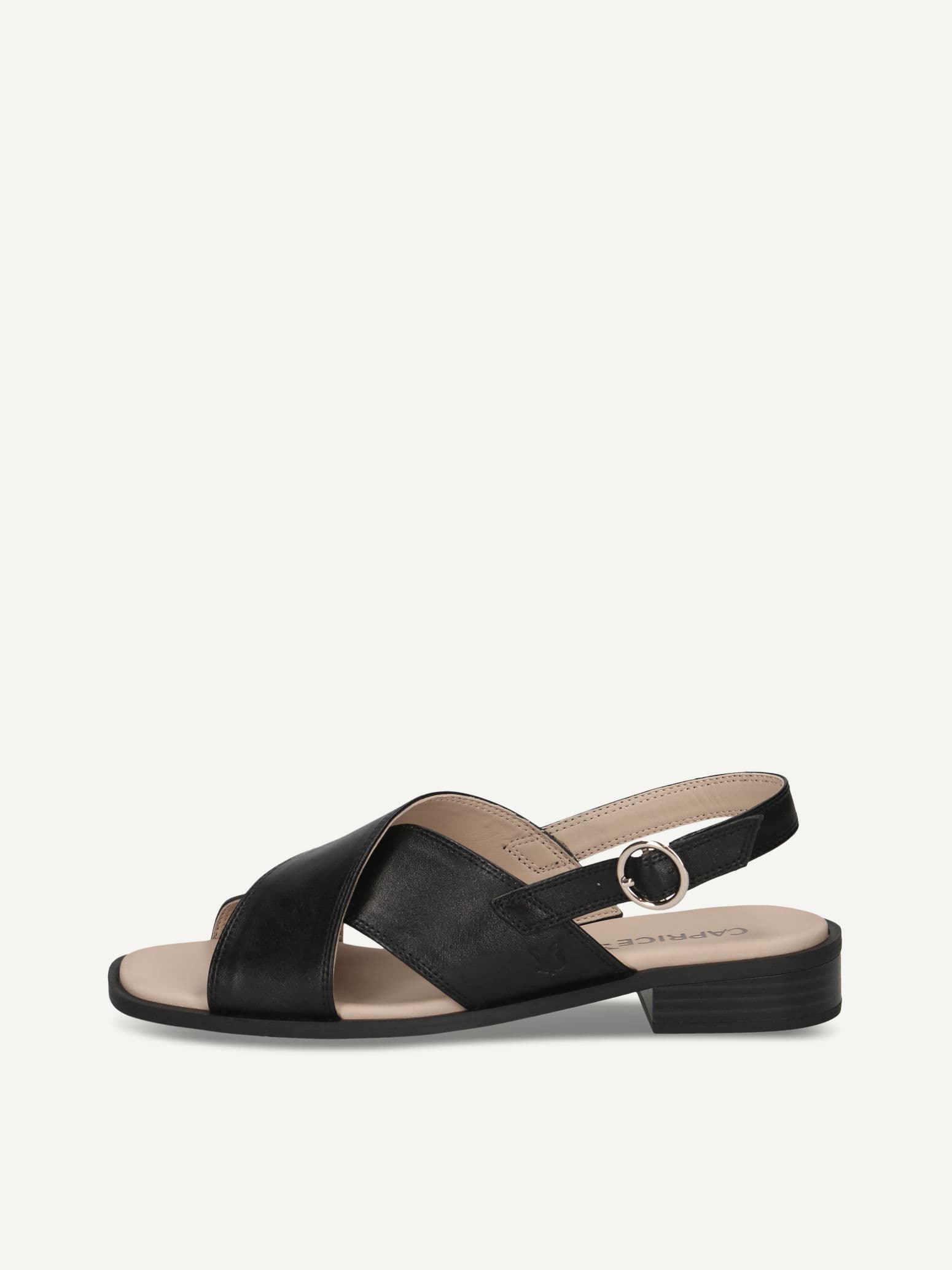 CAPRICE Heeled sandal, black, made of Leather with Block heel, Size 36