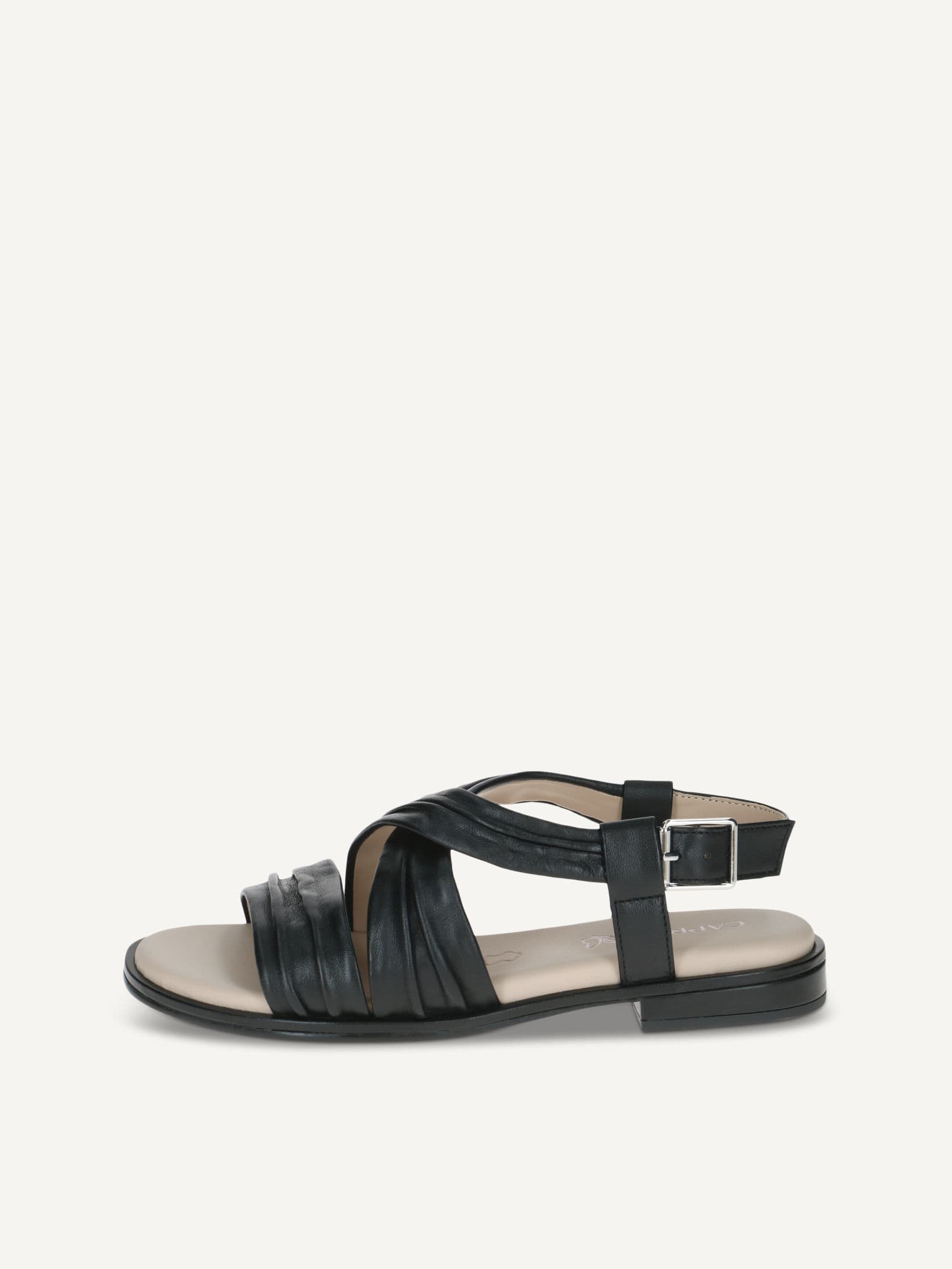 CAPRICE Sandal, black, made of Leather with Block heel, Size 40