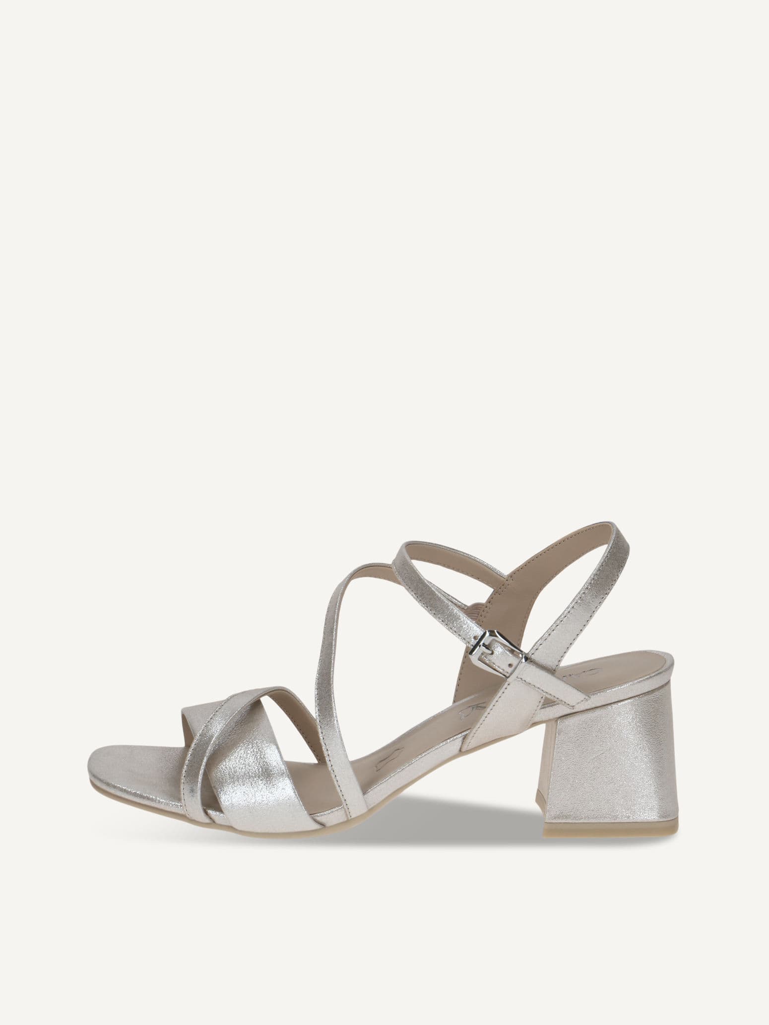 CAPRICE Heeled sandal, metallic, made of Leather with Block heel, Size 38