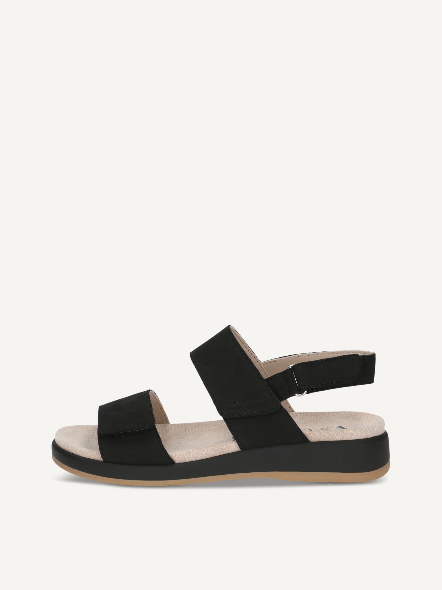 CAPRICE Sandal, black, made of Leather without heel, Size 37