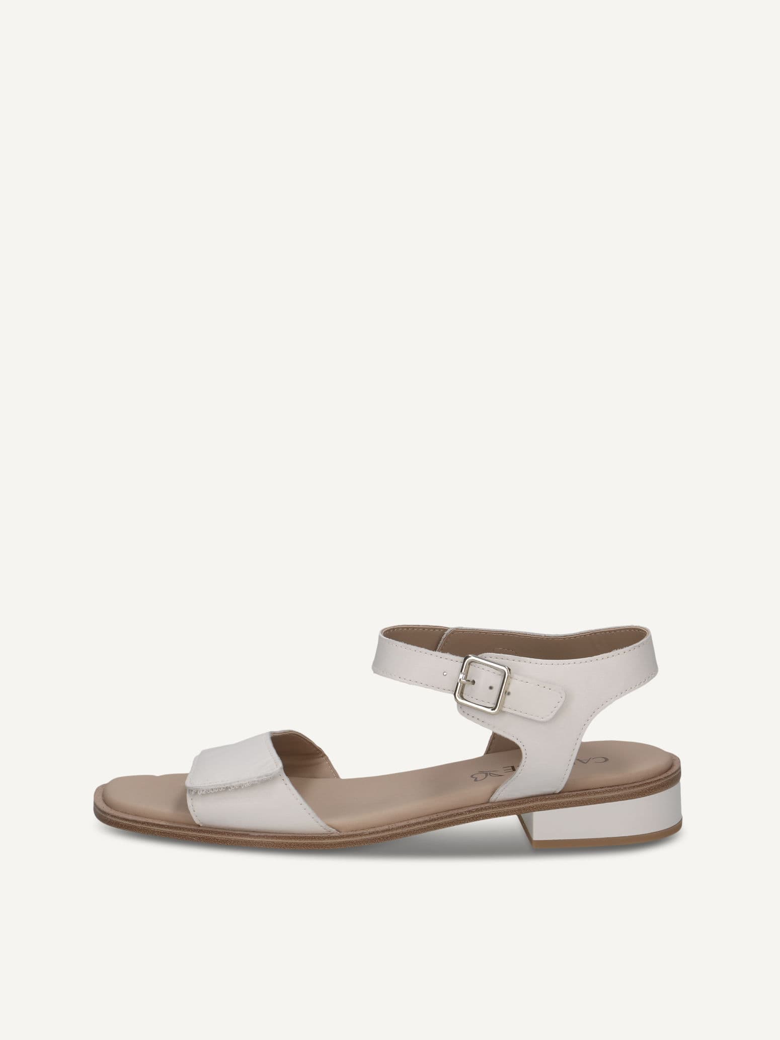 CAPRICE Heeled sandal, white, made of Leather with Block heel, Size 39