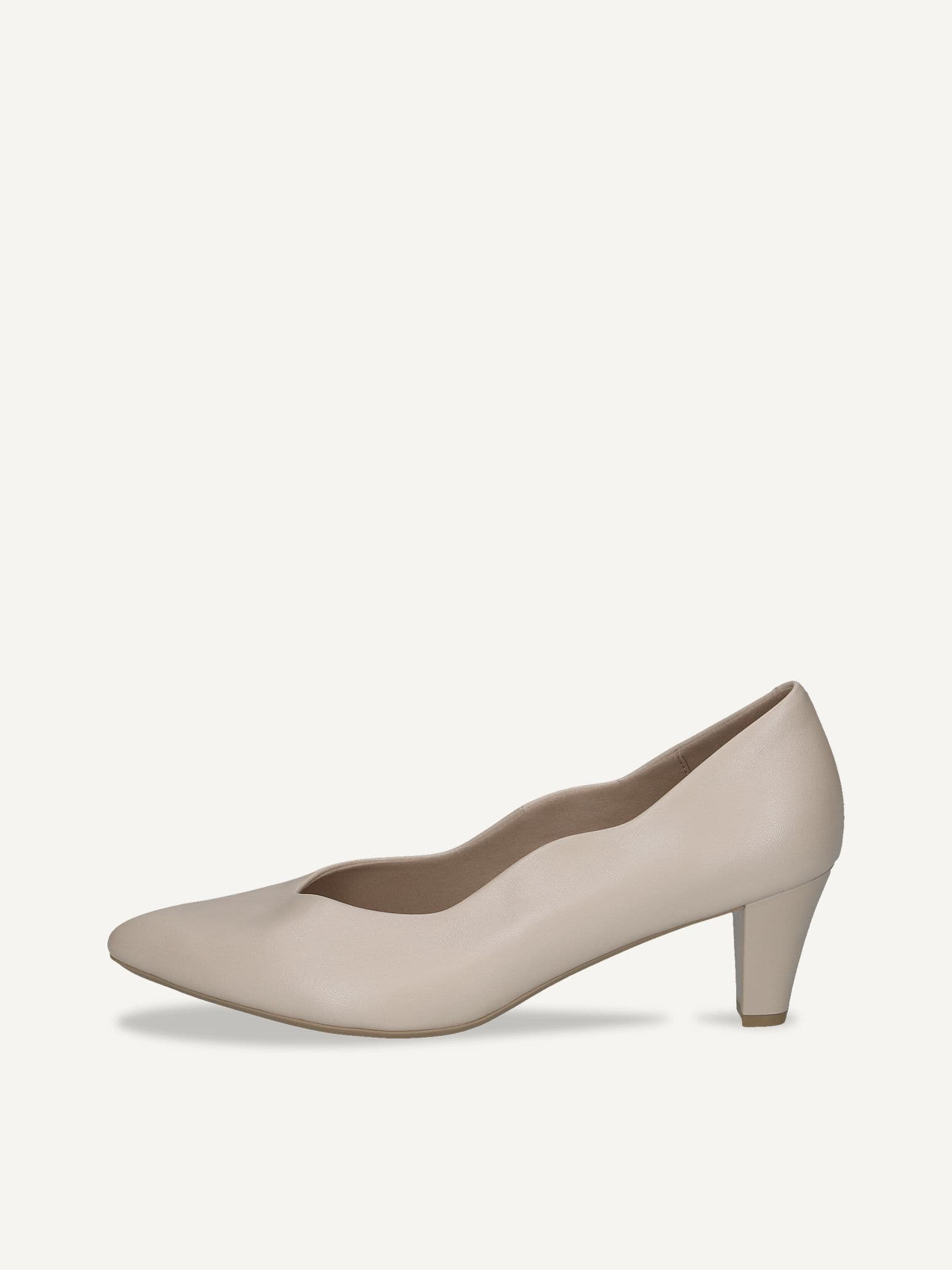 CAPRICE Pumps, beige, made of Leather with Funnel heel, Size 39