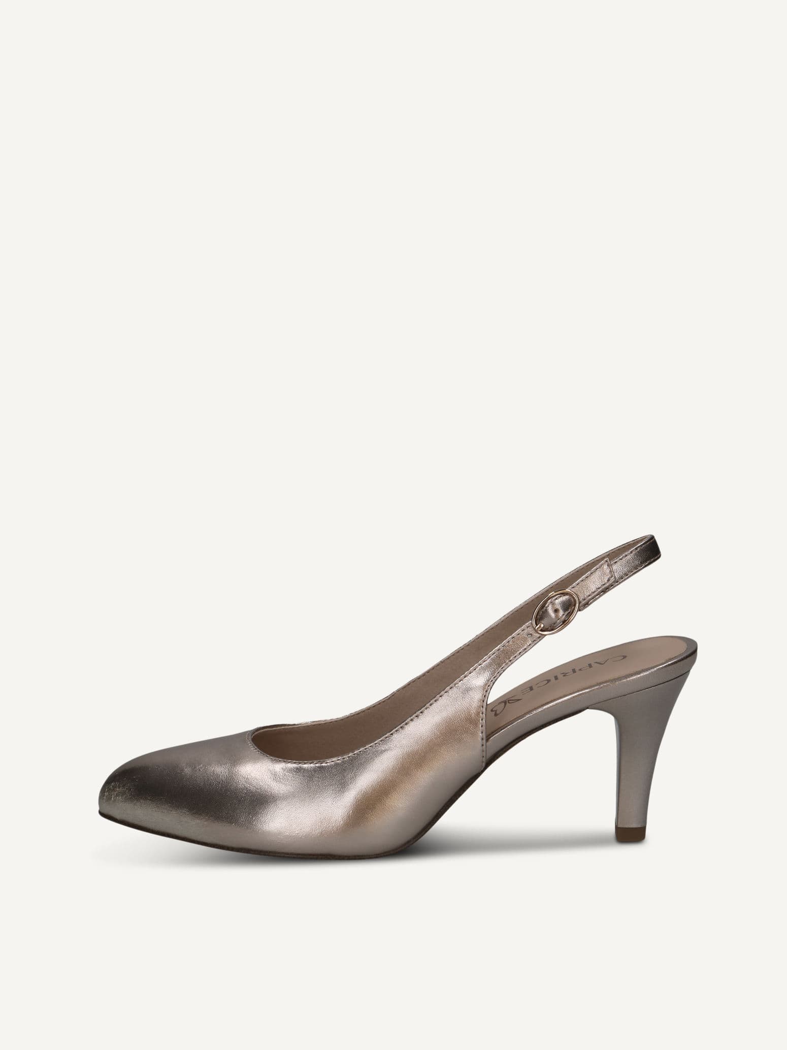 CAPRICE sling pumps, brown, made of Leather with Funnel heel, Size 37.5