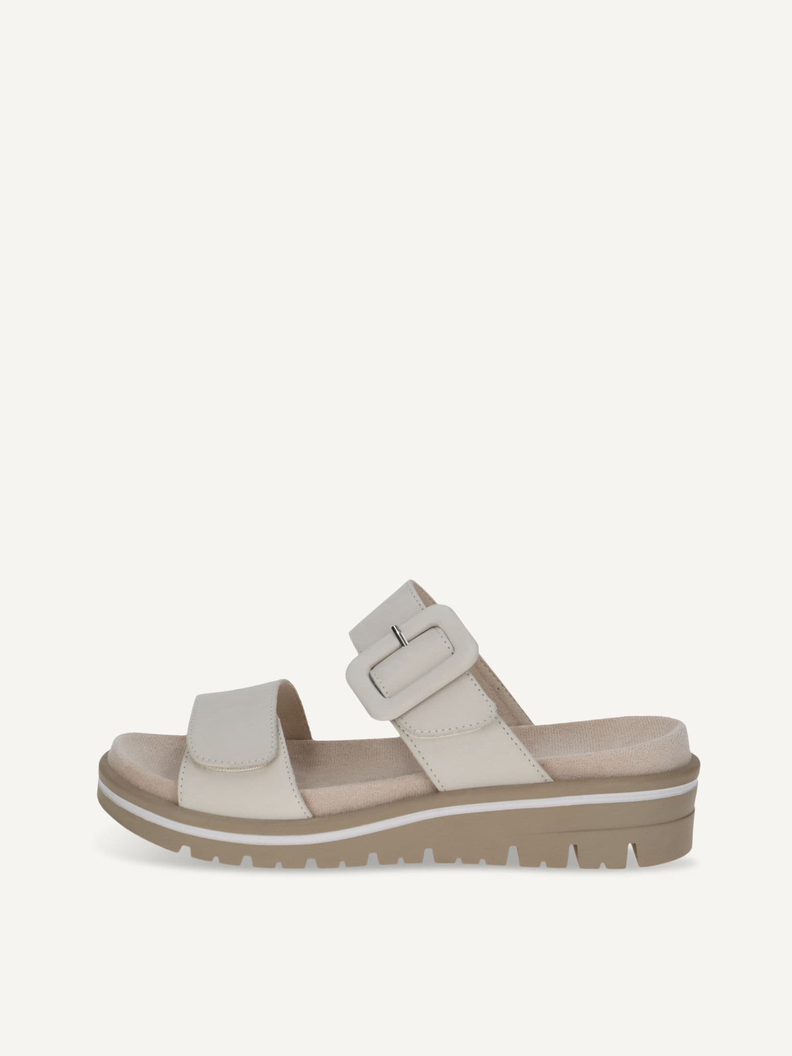 CAPRICE Mule, white, made of Leather with Wedge heel, Size 36