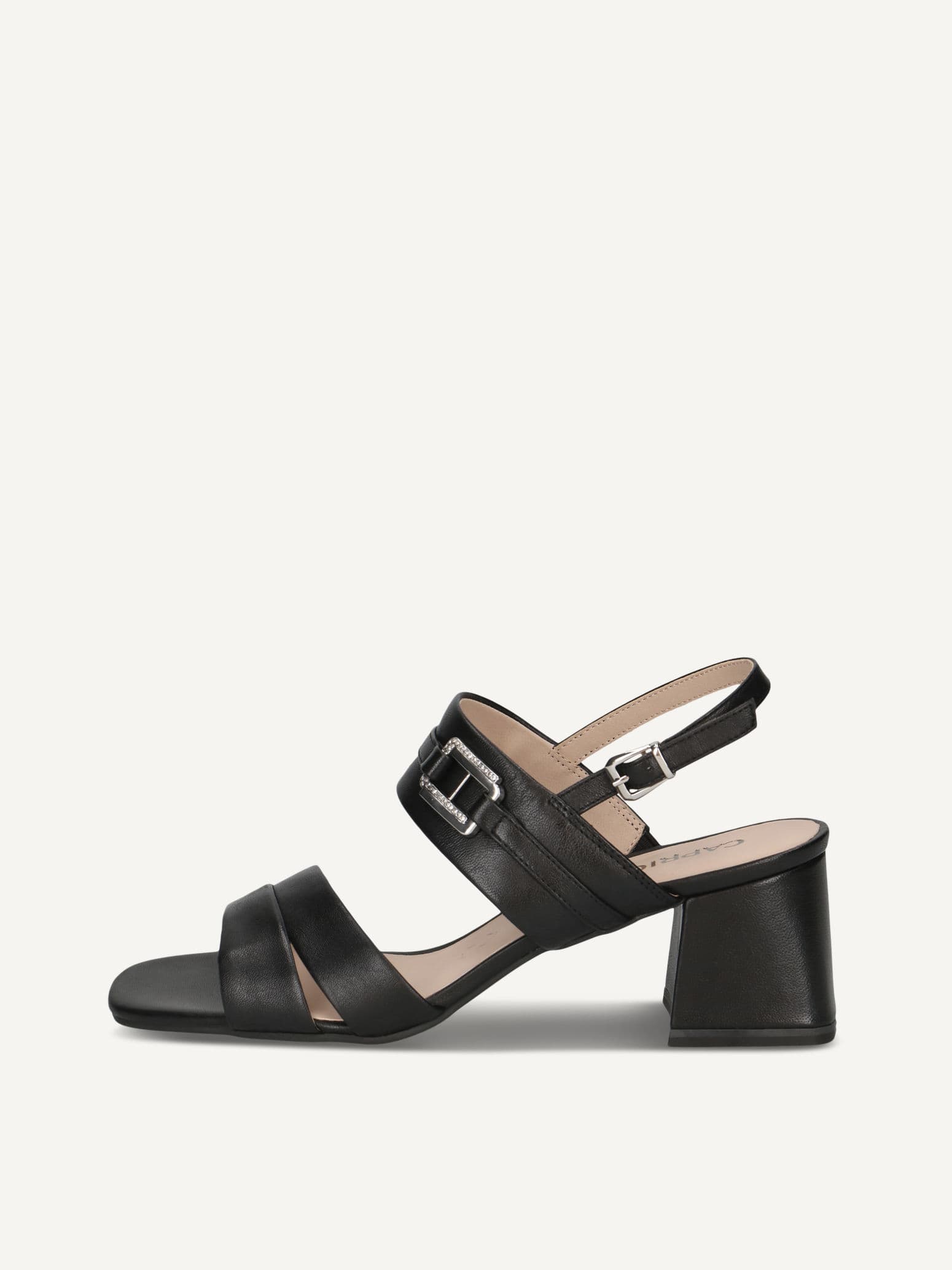 CAPRICE Heeled sandal, black, made of Leather with Block heel, Size 40