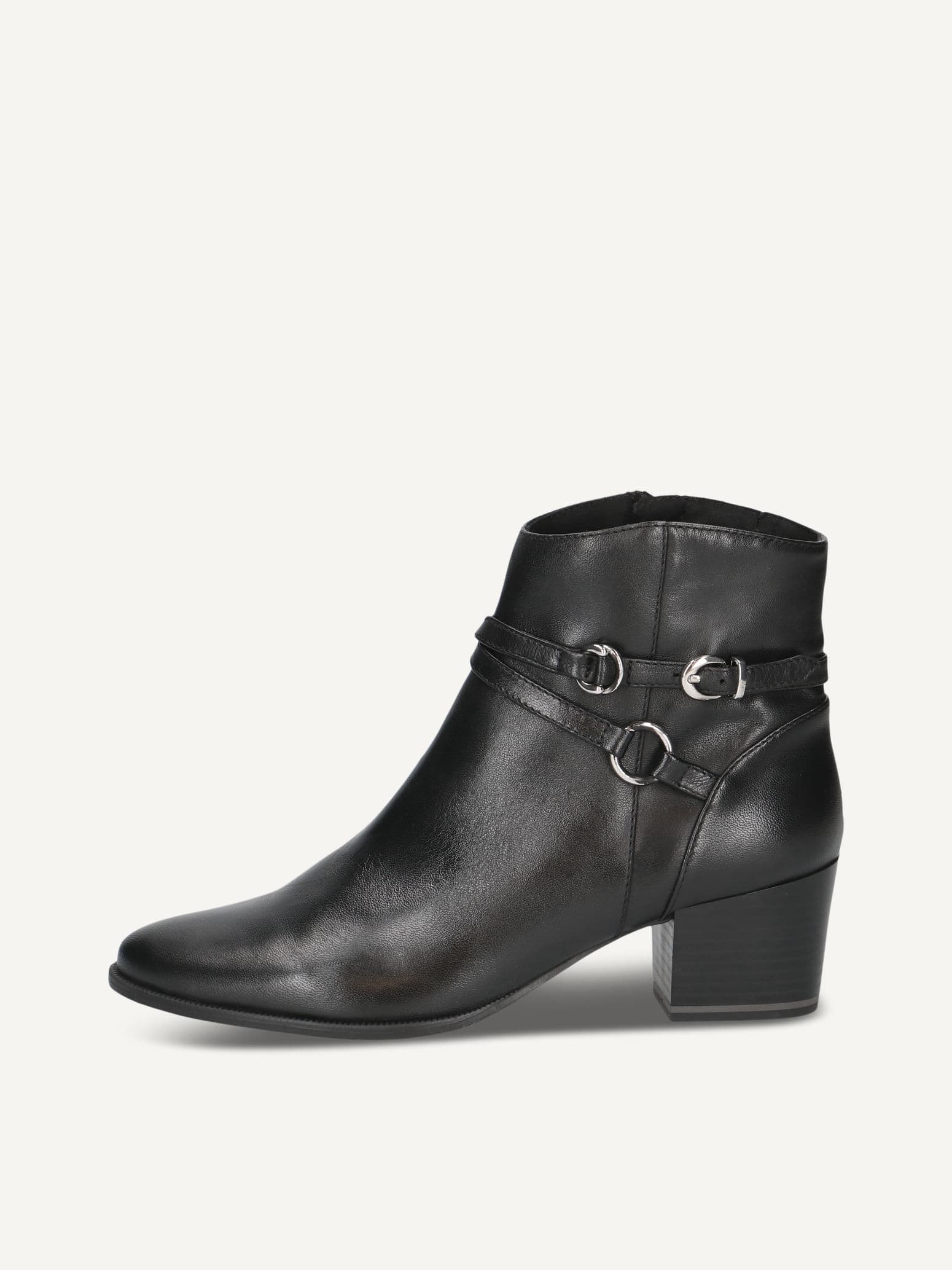 CAPRICE Bootie, black, made of Leather with Block heel, Size 38.5