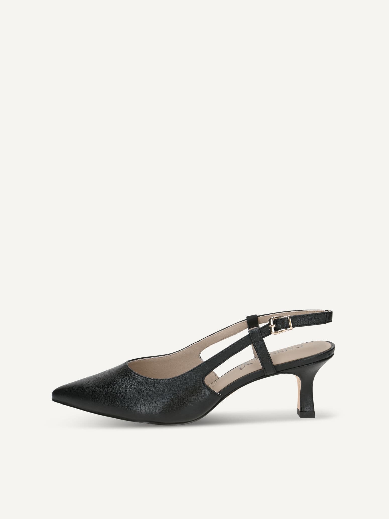 CAPRICE sling pumps, black, made of Leather with Queenie, Size 40