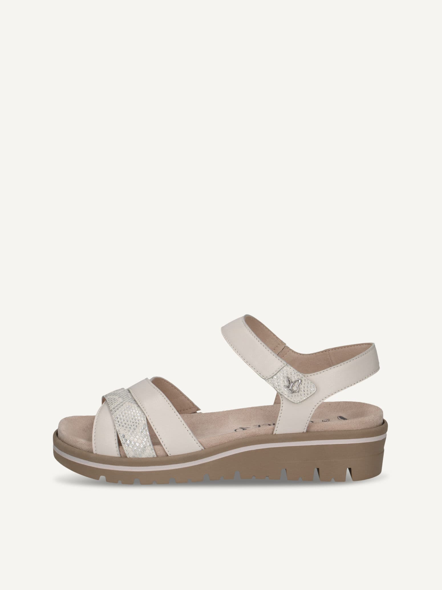 CAPRICE Sandal, white, made of Leather with Wedge heel, Size 38
