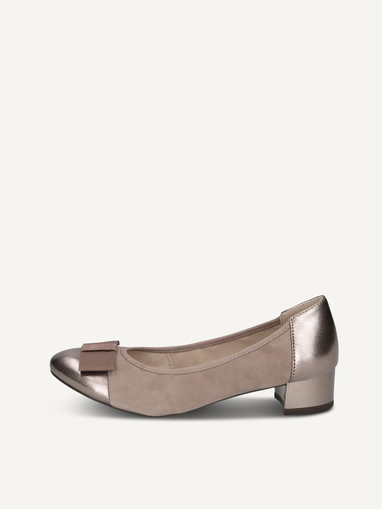 CAPRICE Pumps, brown, made of Leather and textile with Block heel, Size 40