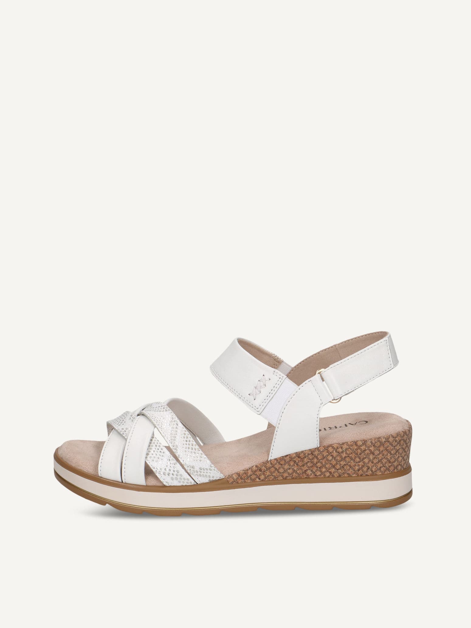 CAPRICE Heeled sandal, white, made of Leather with Wedge heel, Size 37