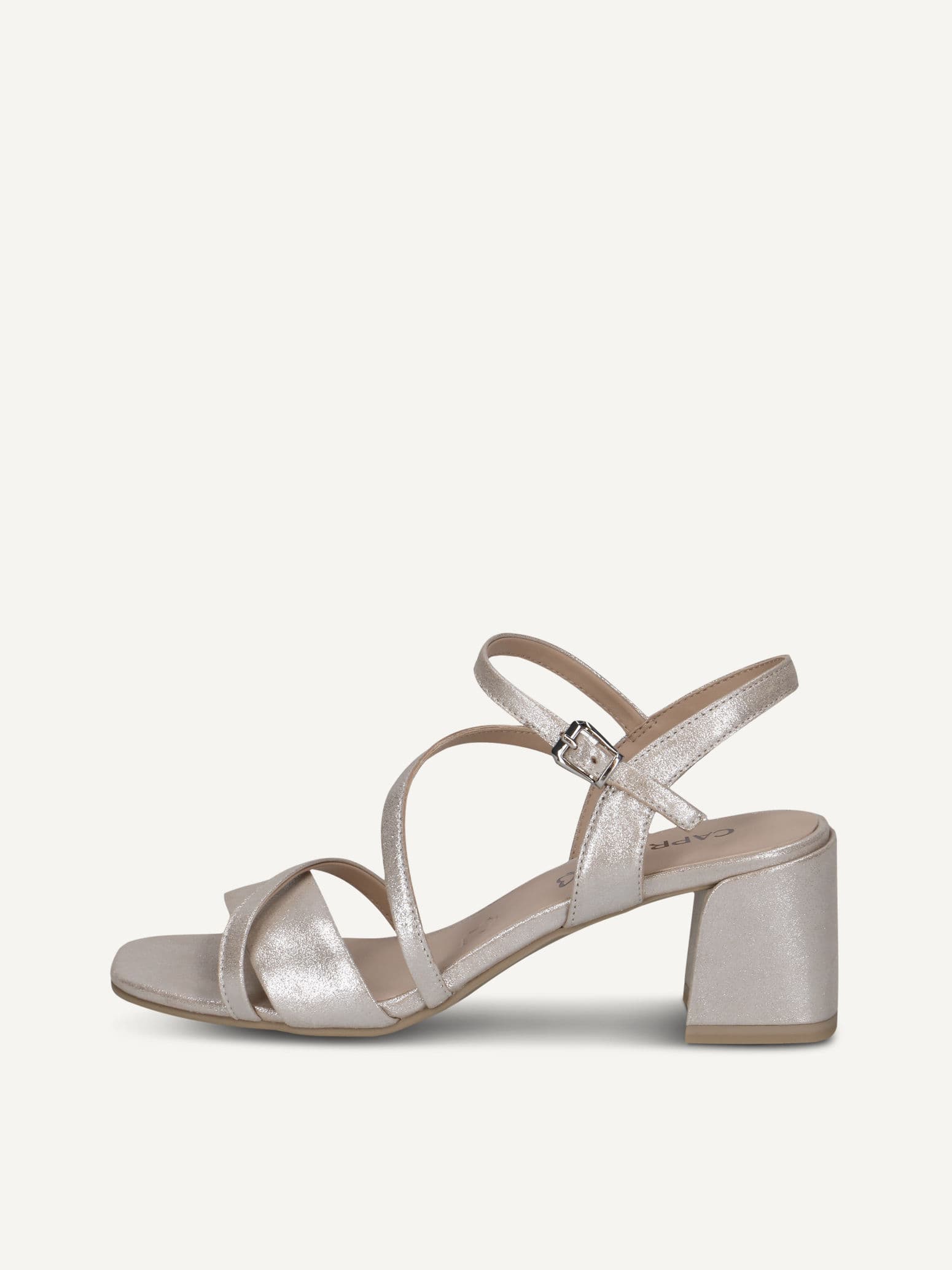 CAPRICE Heeled sandal, metallic, made of Leather with Trapeze heel, Size 38