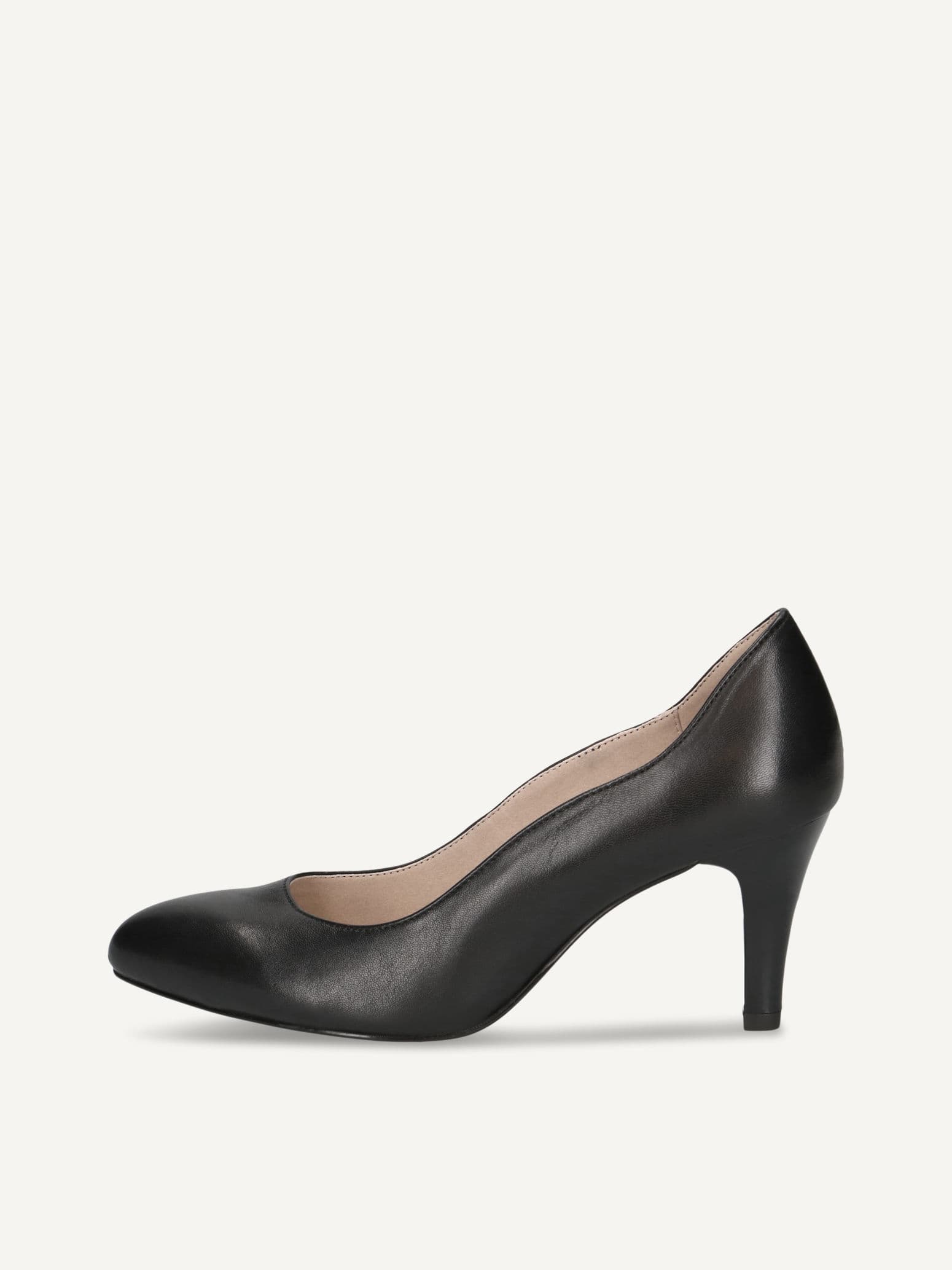 CAPRICE Pumps, black, made of Leather with Funnel heel, Size 39