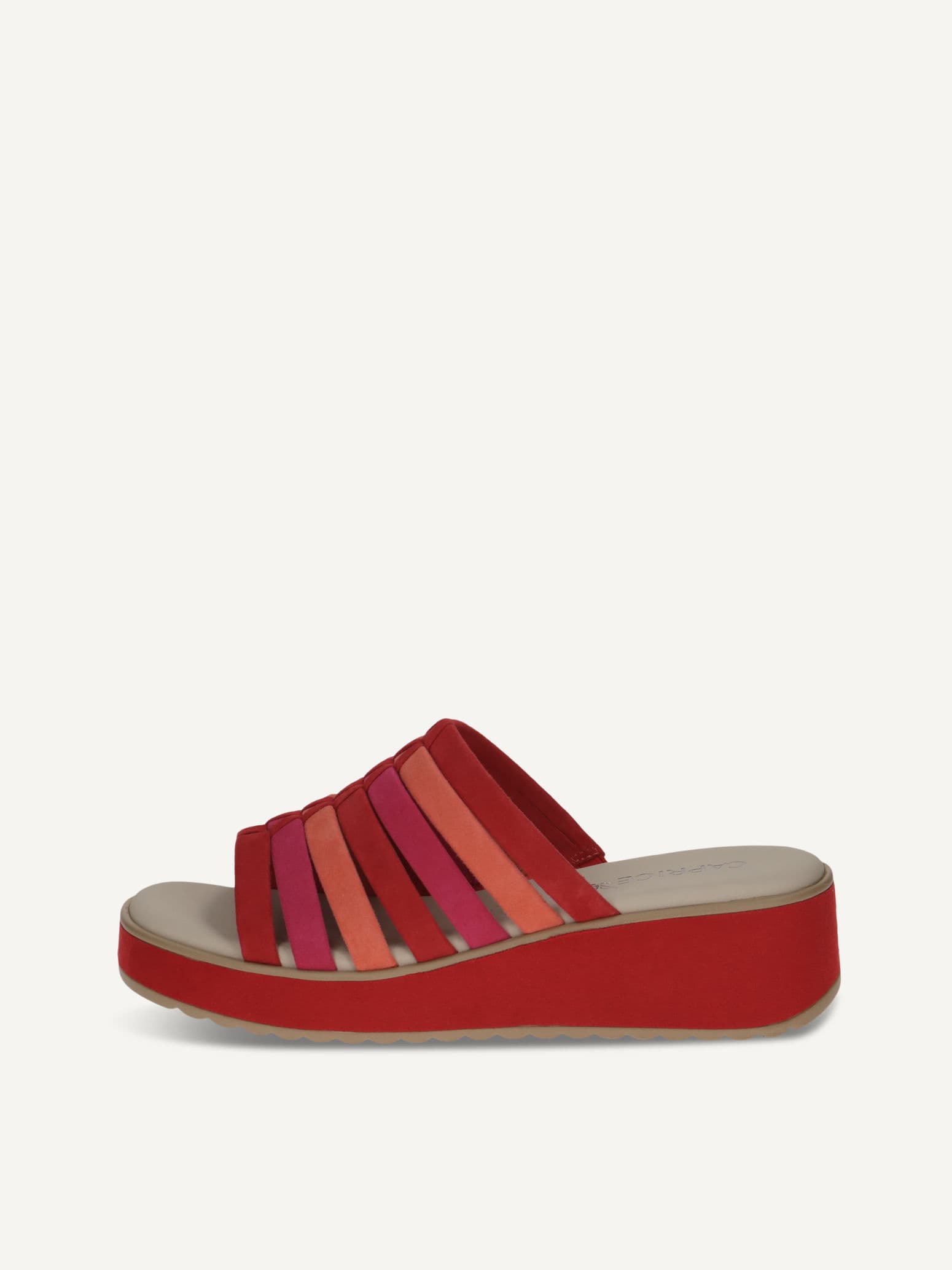 CAPRICE Mule, red, made of Leather with Wedge heel, Size 36
