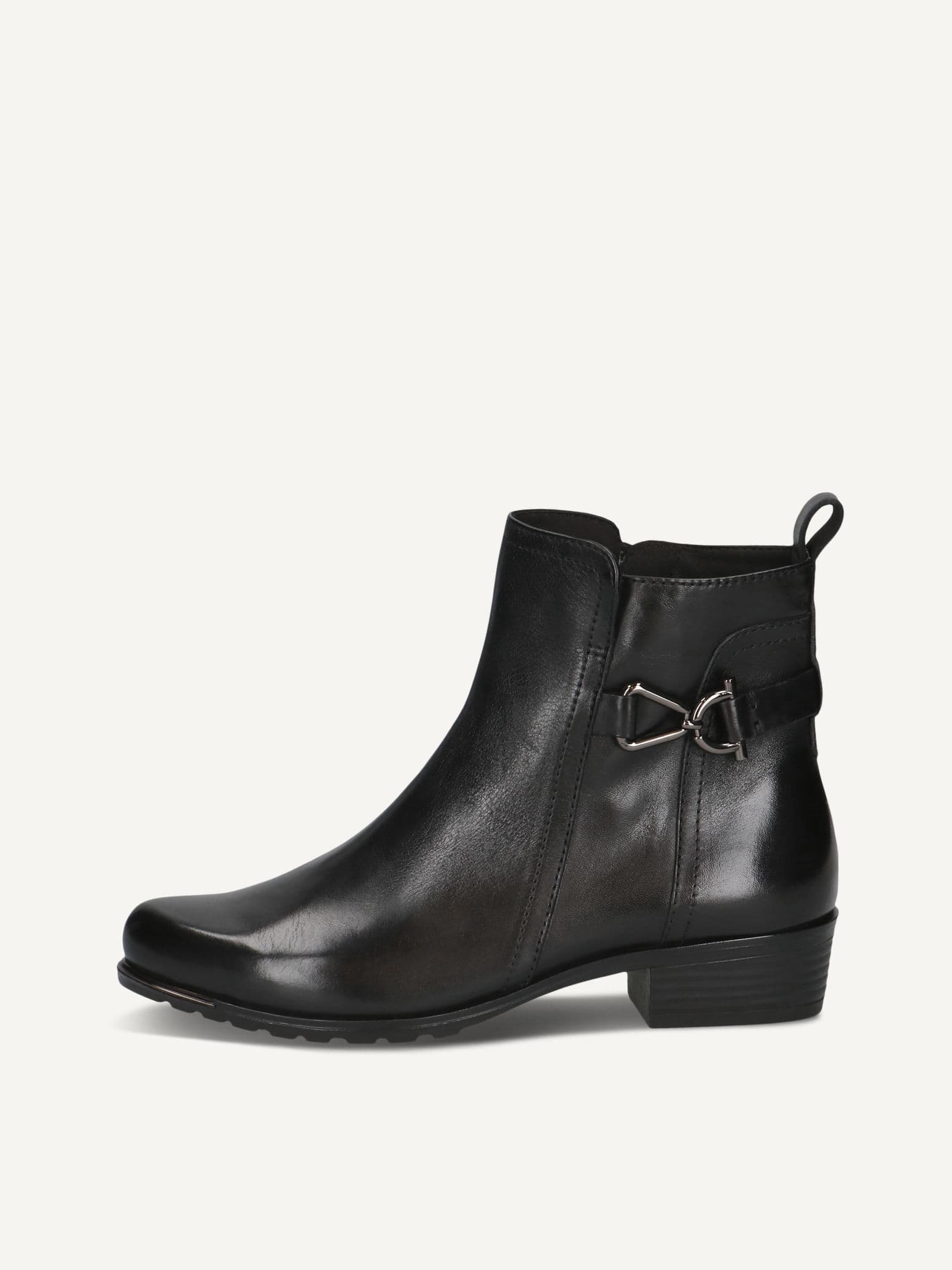 CAPRICE Bootie, black, made of Leather with Block heel, Size 38