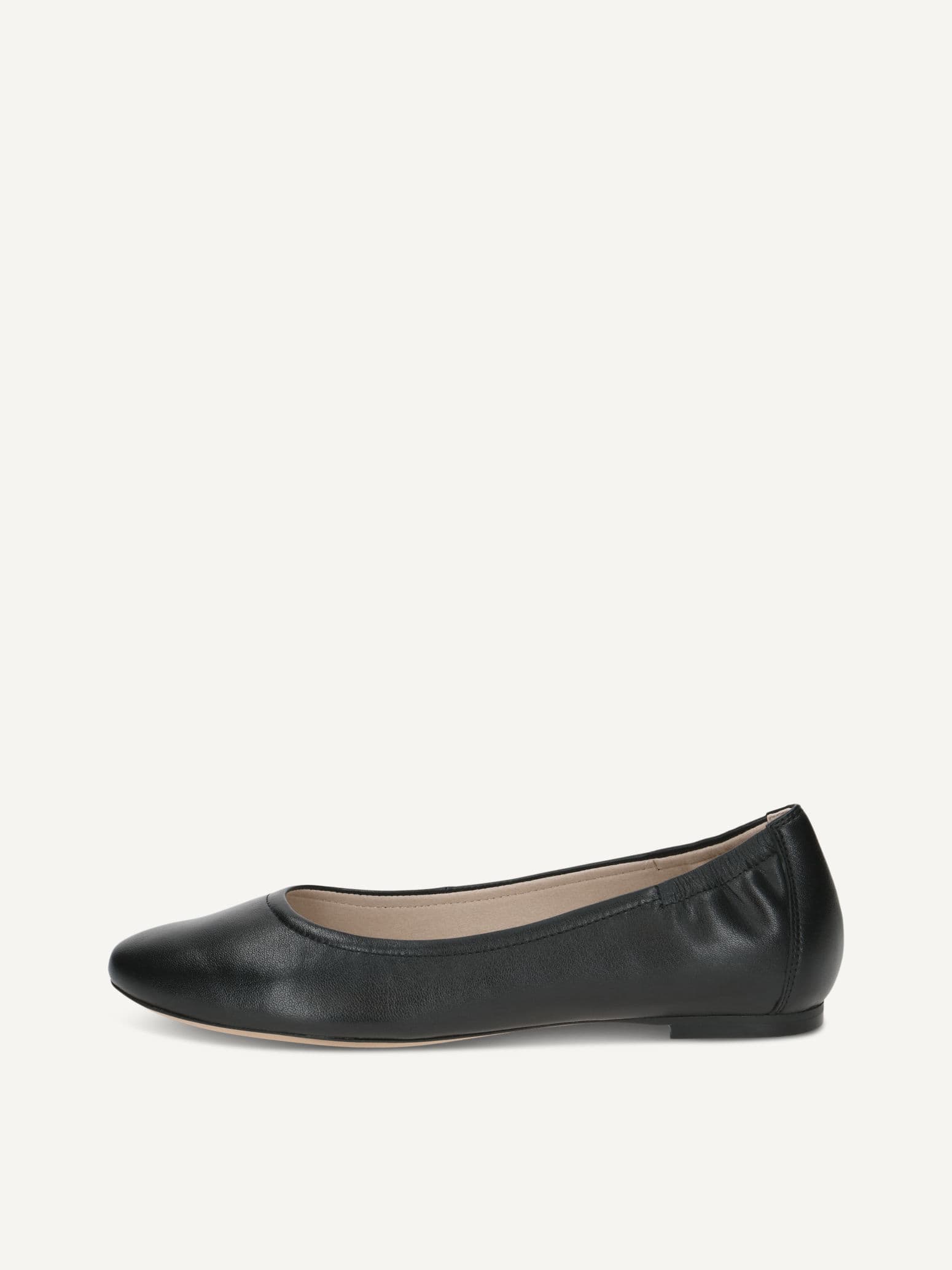 CAPRICE Ballerina, black, made of Leather with Block heel, Size 39