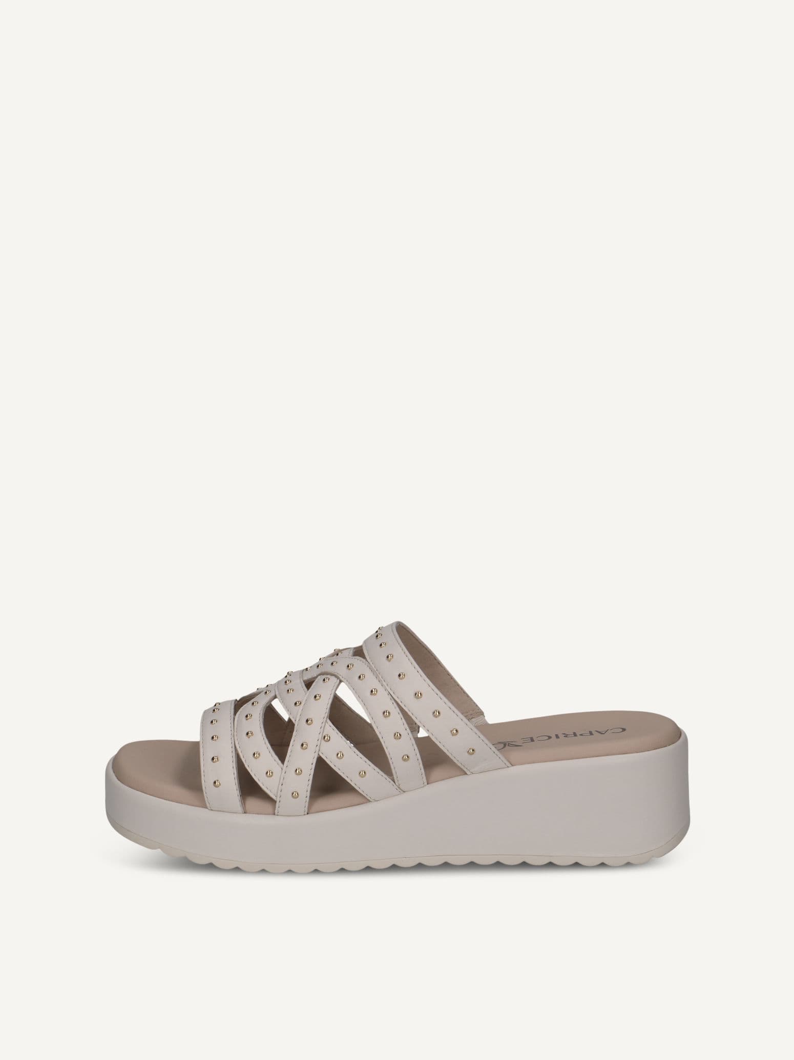 CAPRICE Mule, white, made of Leather with Wedge heel, Size 39