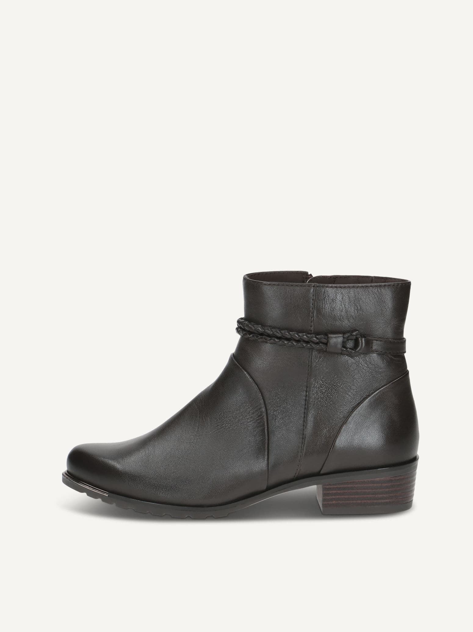 CAPRICE Bootie, brown, made of Leather with Block heel, Size 39