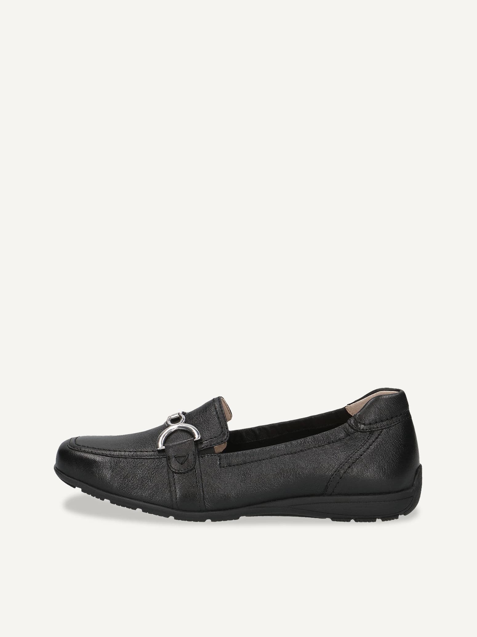CAPRICE Moccasin, black, made of Leather without heel, Size 42