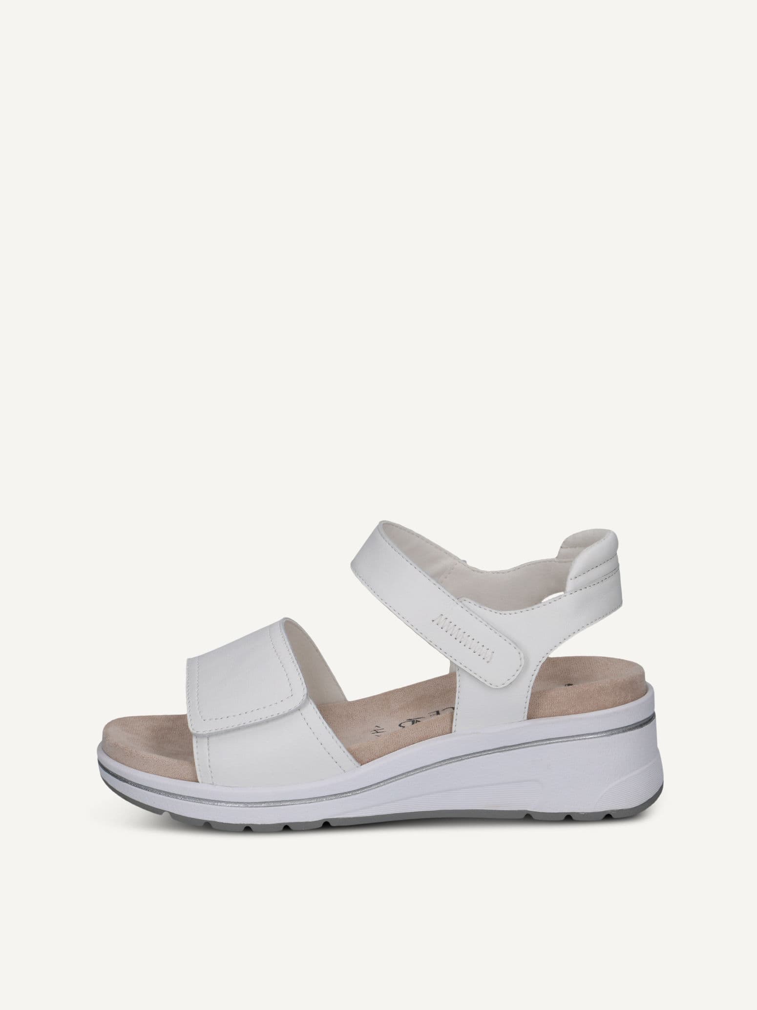 CAPRICE Heeled sandal, white, made of Leather with Wedge heel, Size 36