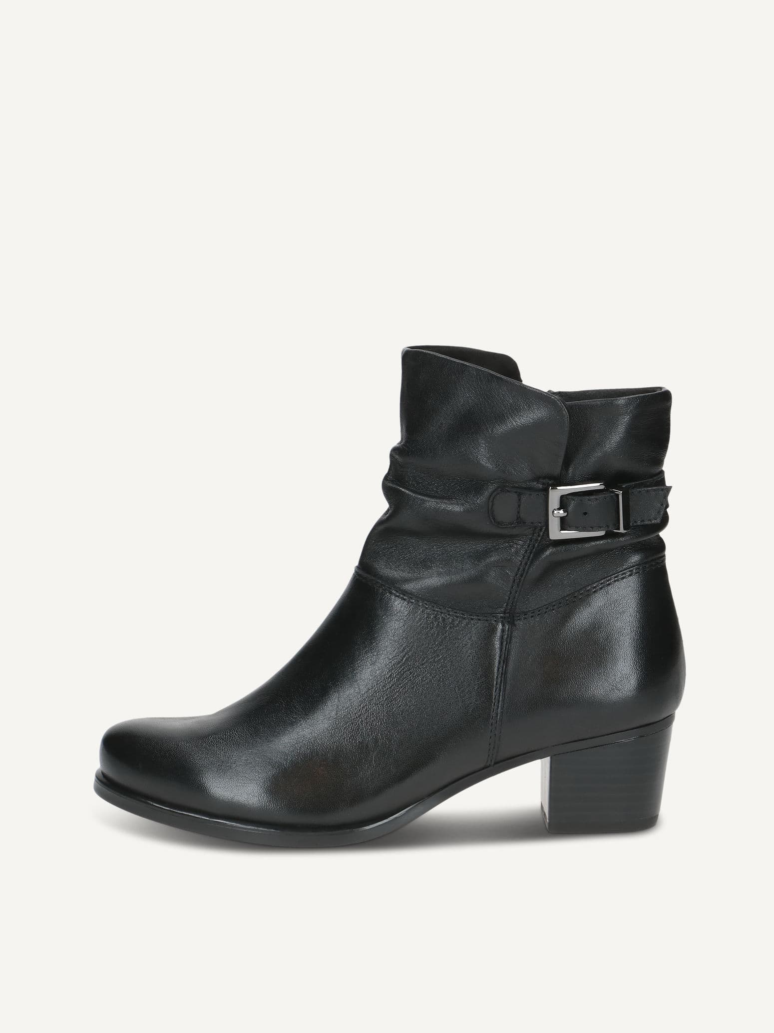 CAPRICE Bootie, black, made of Leather with Block heel, Size 38