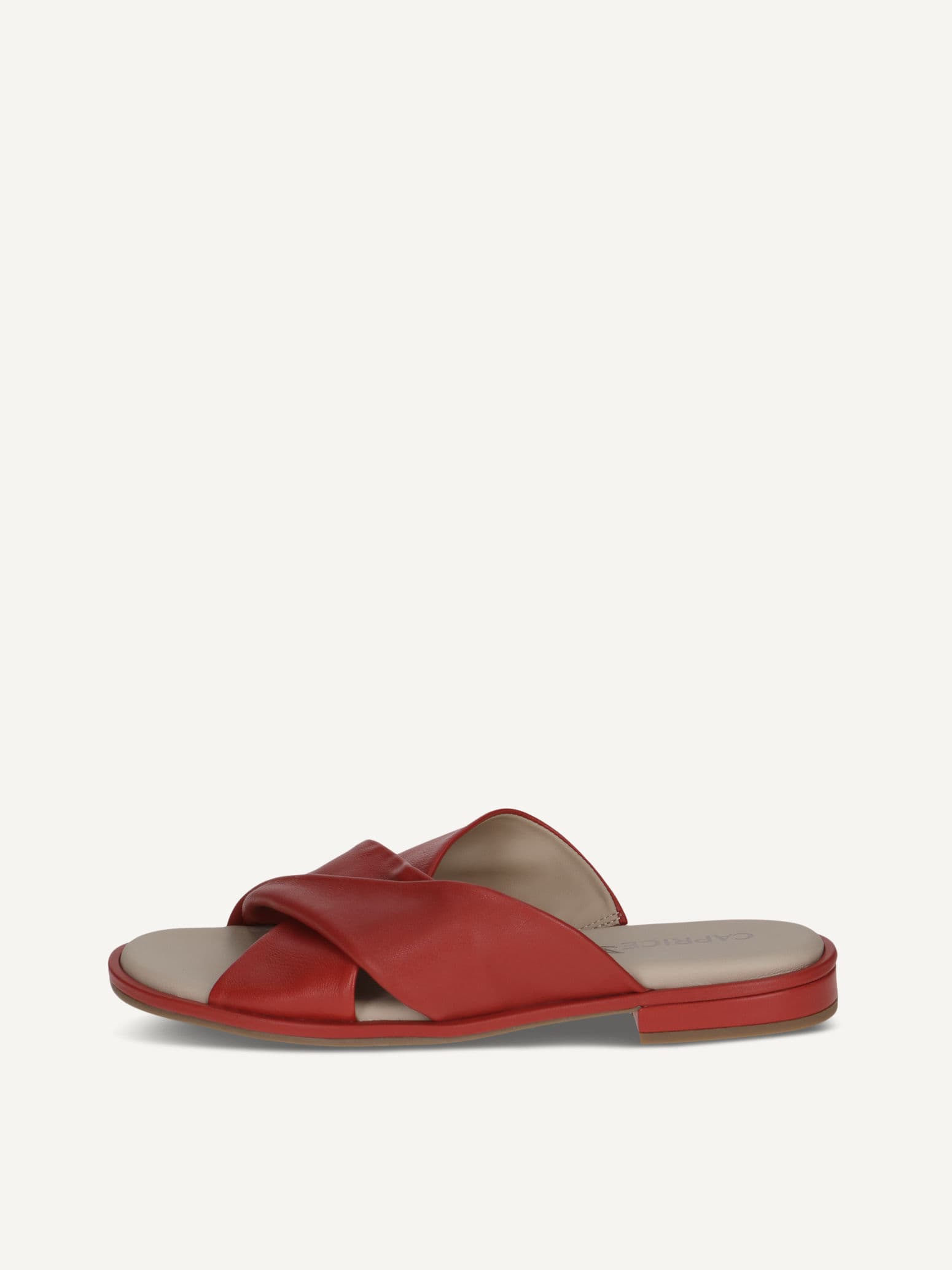 CAPRICE Mule, red, made of Leather with Block heel, Size 36
