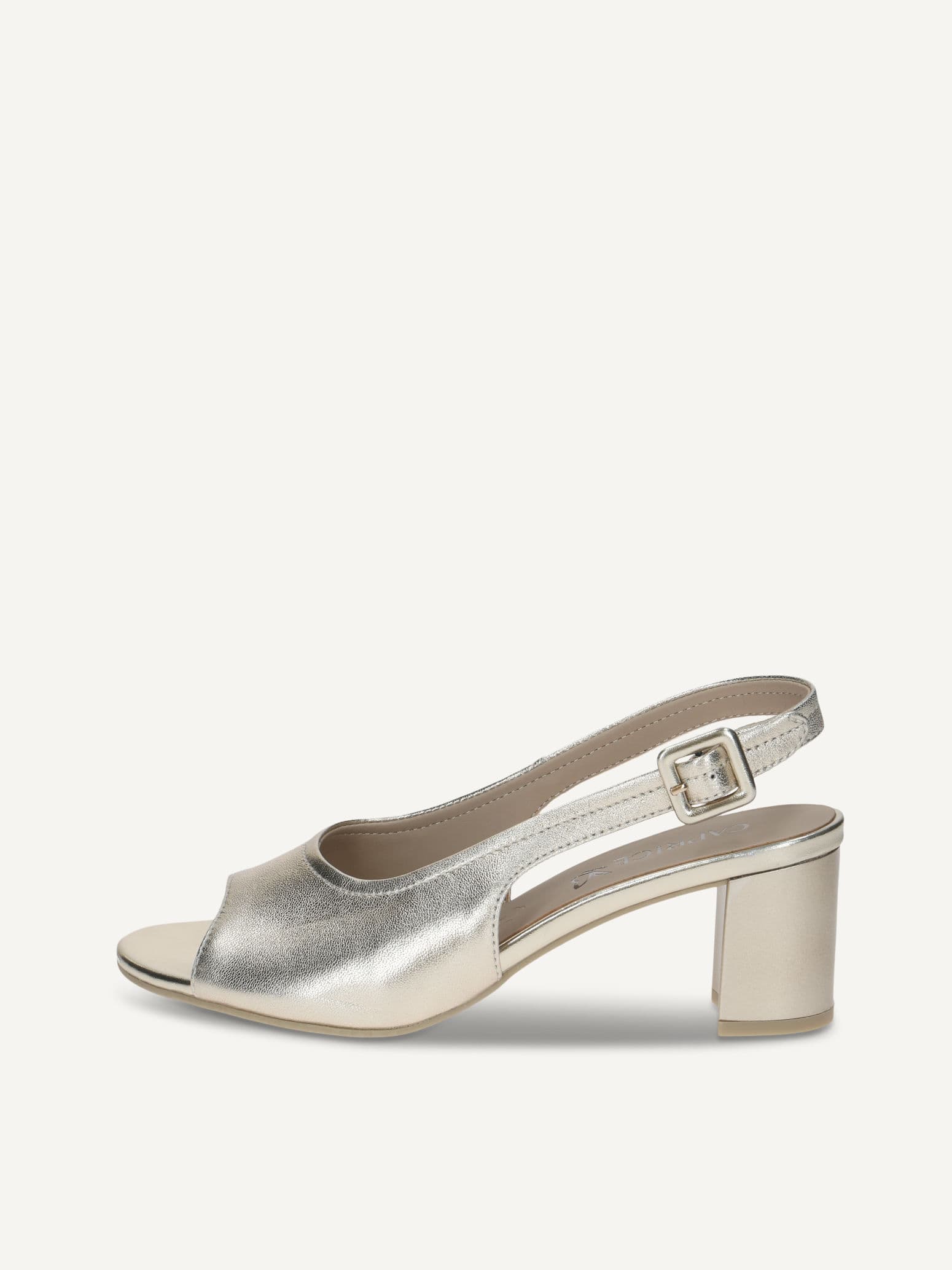 CAPRICE Heeled sandal, metallic, made of Leather with Block heel, Size 38