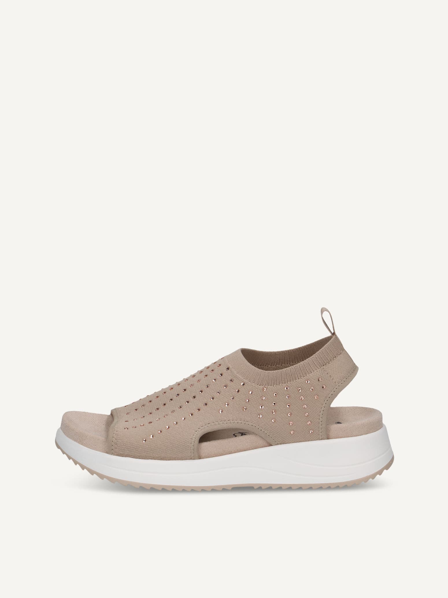 CAPRICE Sandal, beige, made of Textiles without heel, Size 42