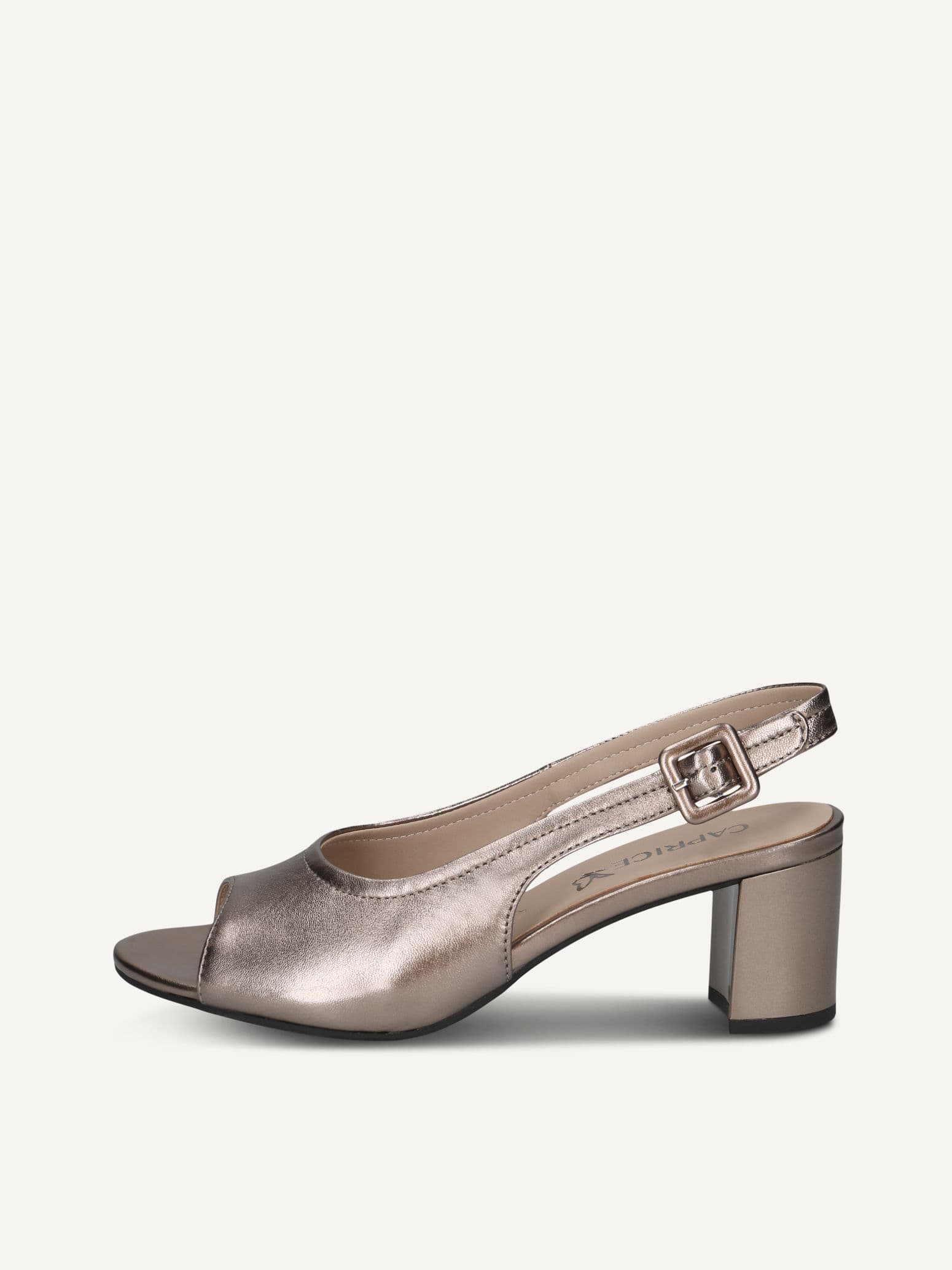 CAPRICE Heeled sandal, metallic, made of Leather with Block heel, Size 38.5