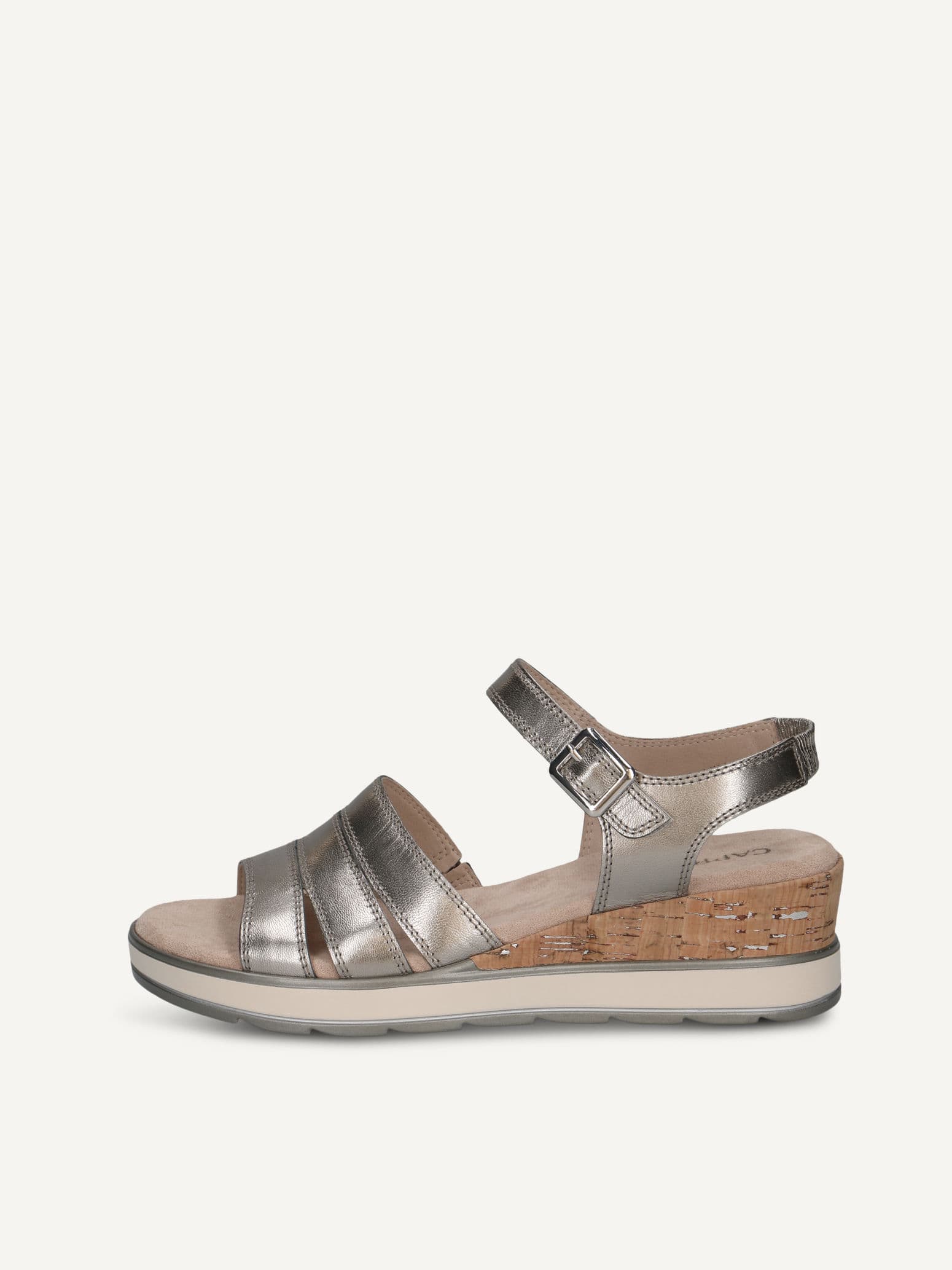 CAPRICE Heeled sandal, metallic, made of Leather with Wedge heel, Size 37