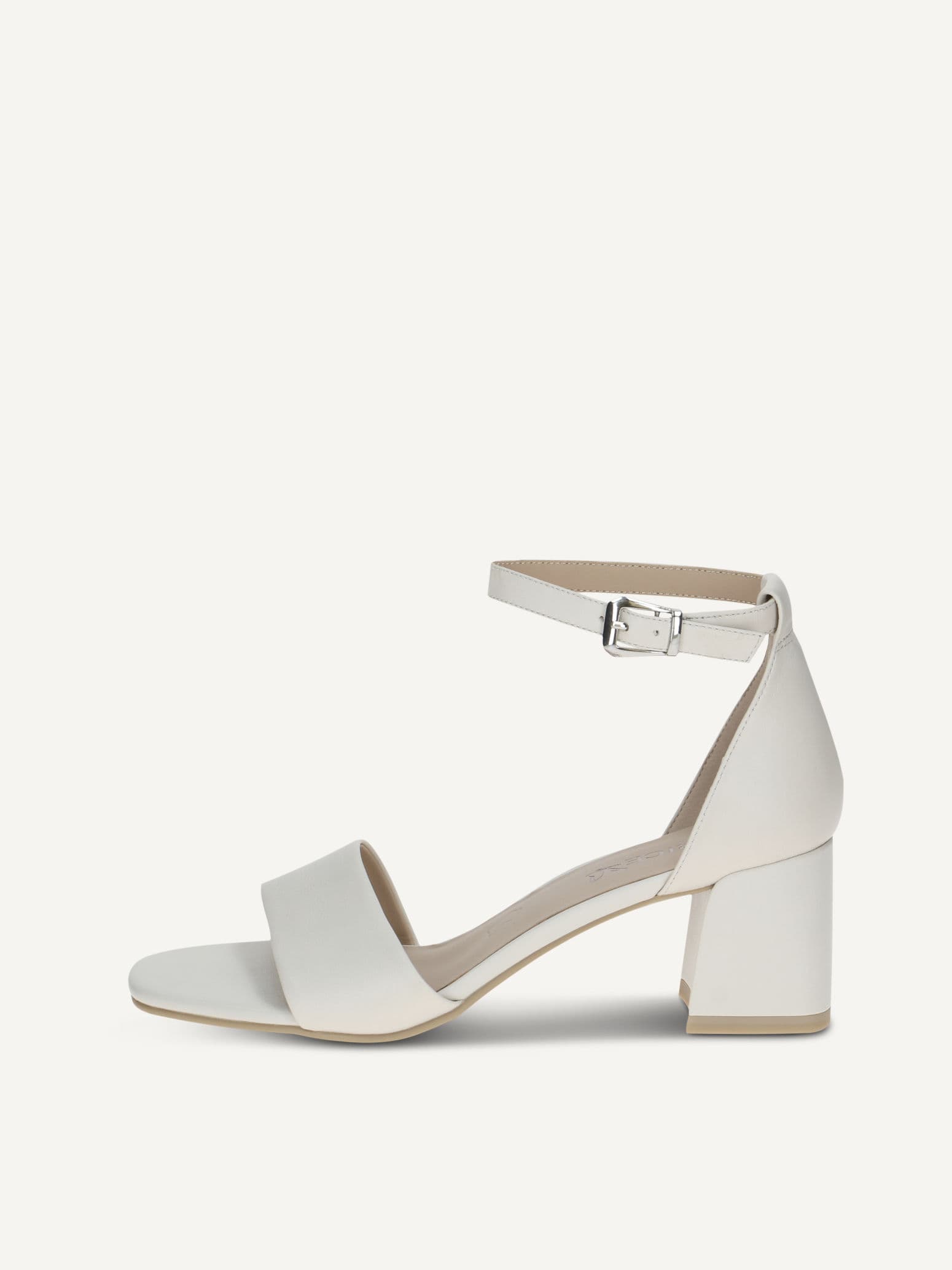 CAPRICE Heeled sandal, white, made of Leather with Trapeze heel, Size 37