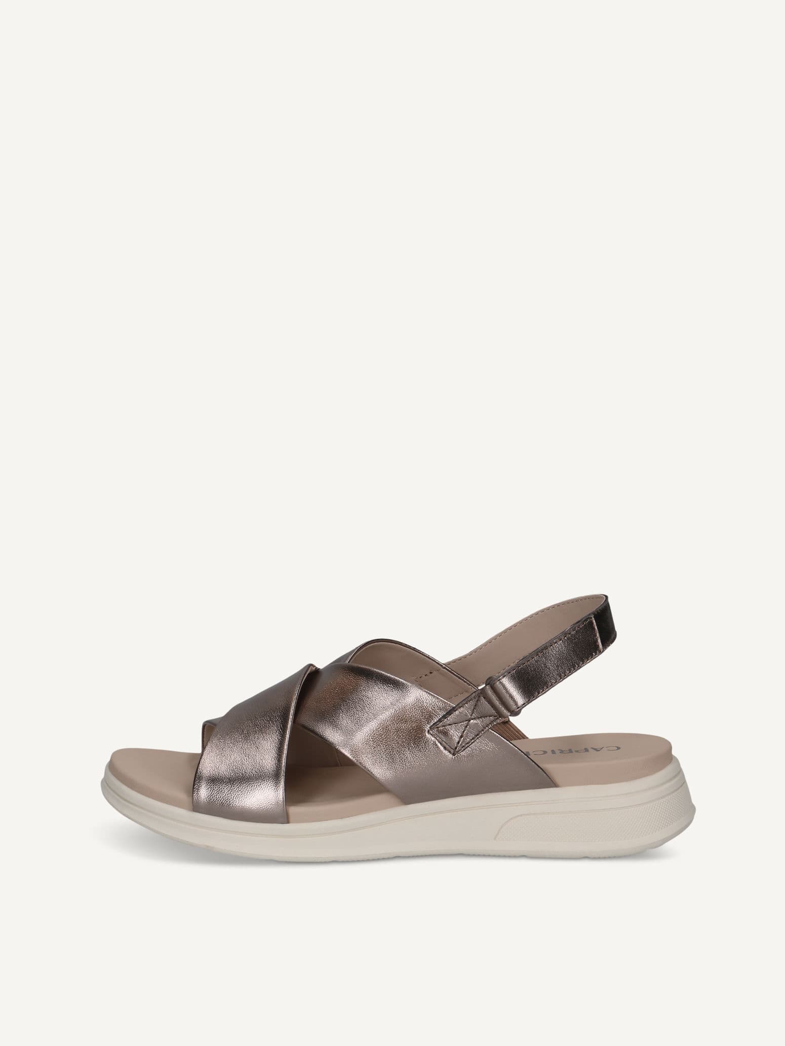 CAPRICE Sandal, metallic, made of Leather without heel, Size 41