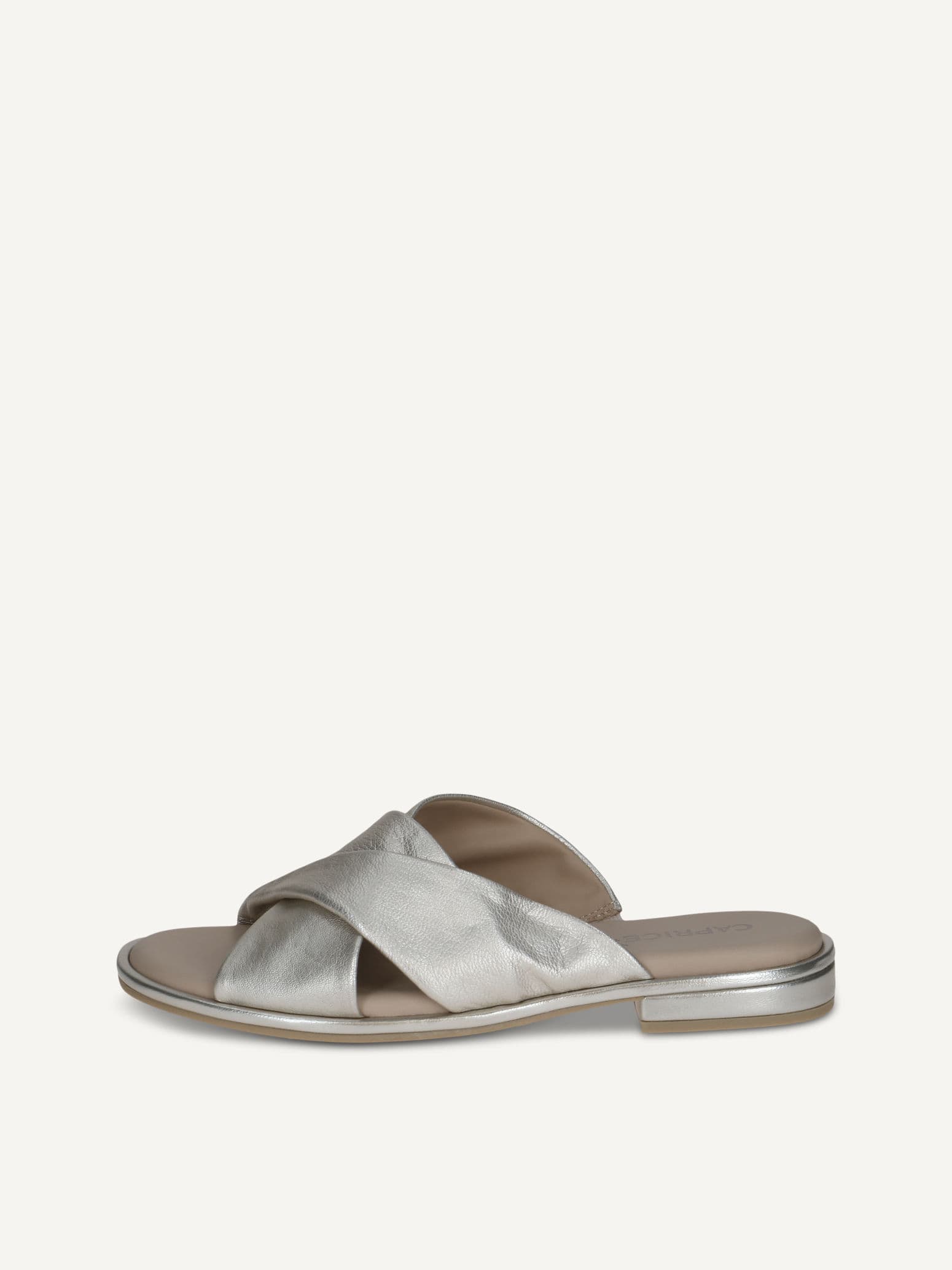 CAPRICE Mule, metallic, made of Leather with Block heel, Size 42