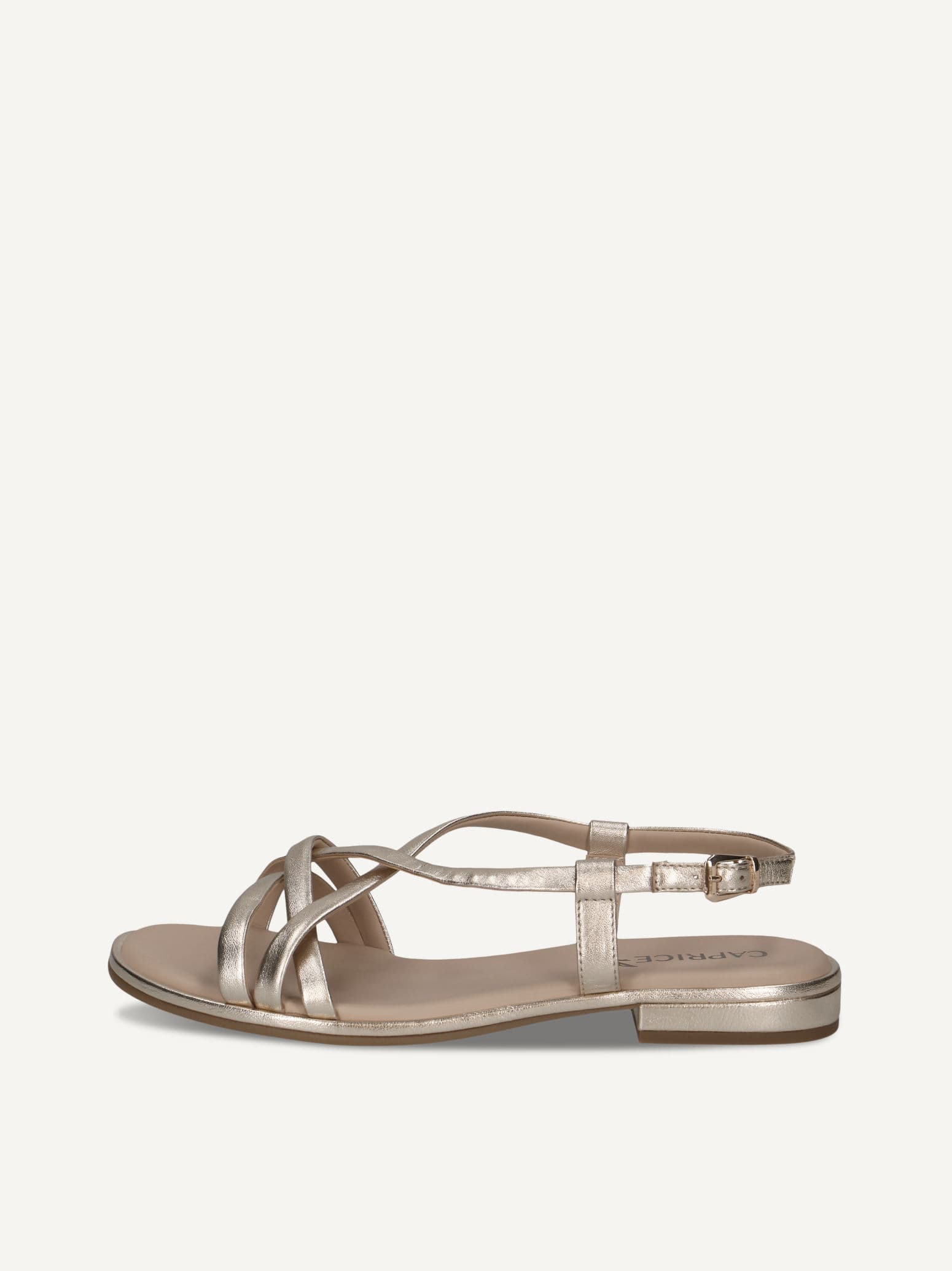 CAPRICE Sandal, gold, made of Leather with Block heel, Size 42